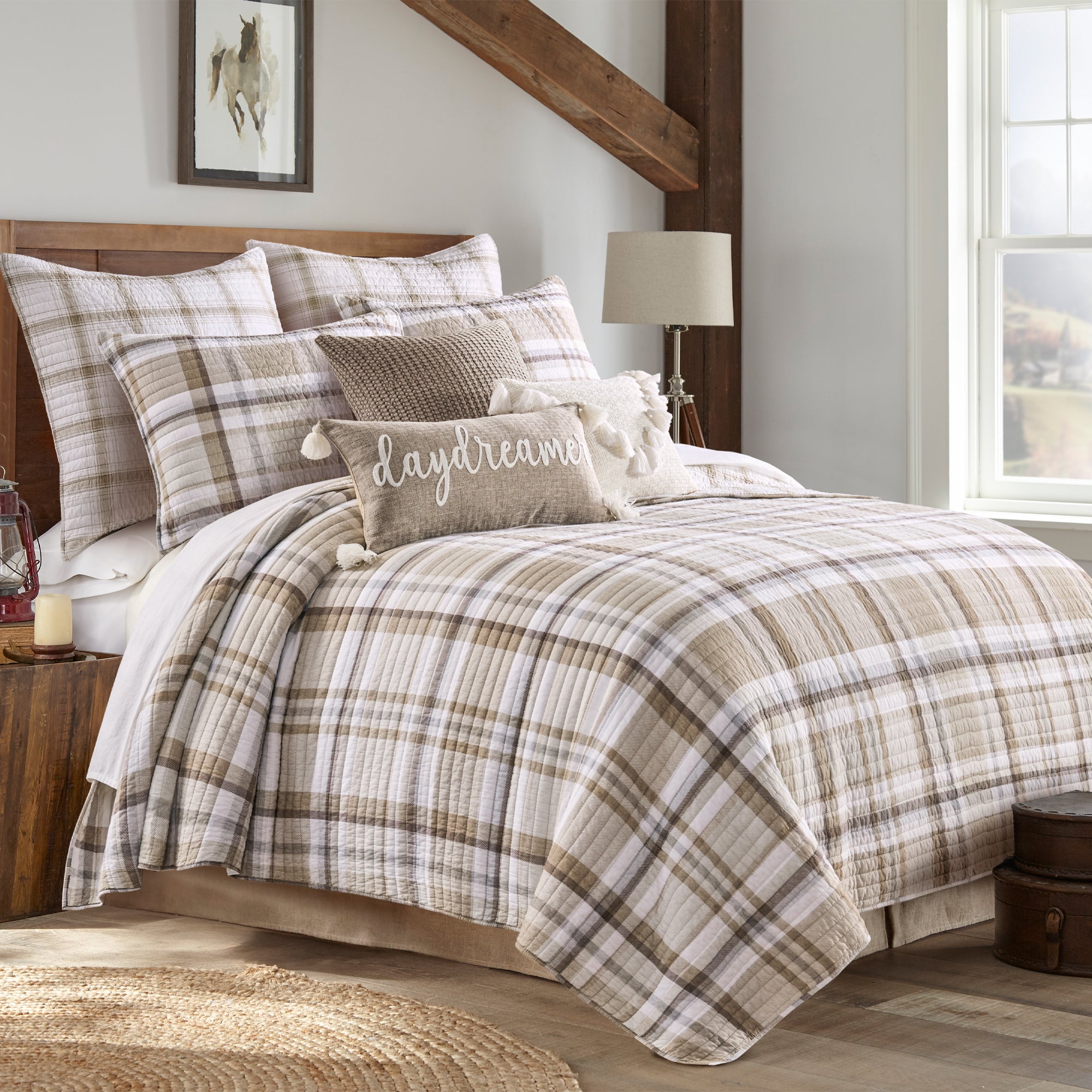 Spencer Plaid Quilted Euro Sham - Set of 2