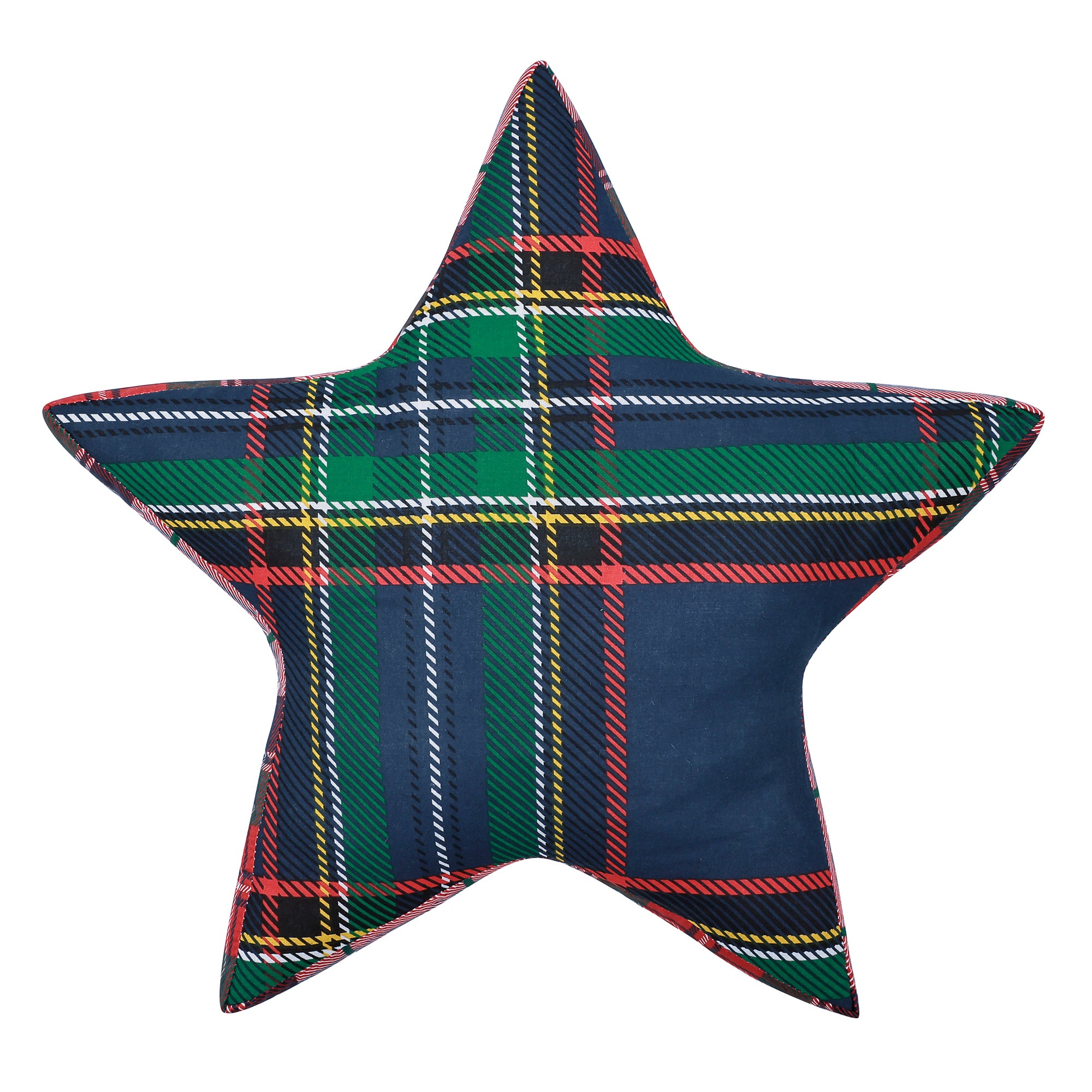 Levtex Home Spencer Plaid Navy Star Pillow Decorative Pillows