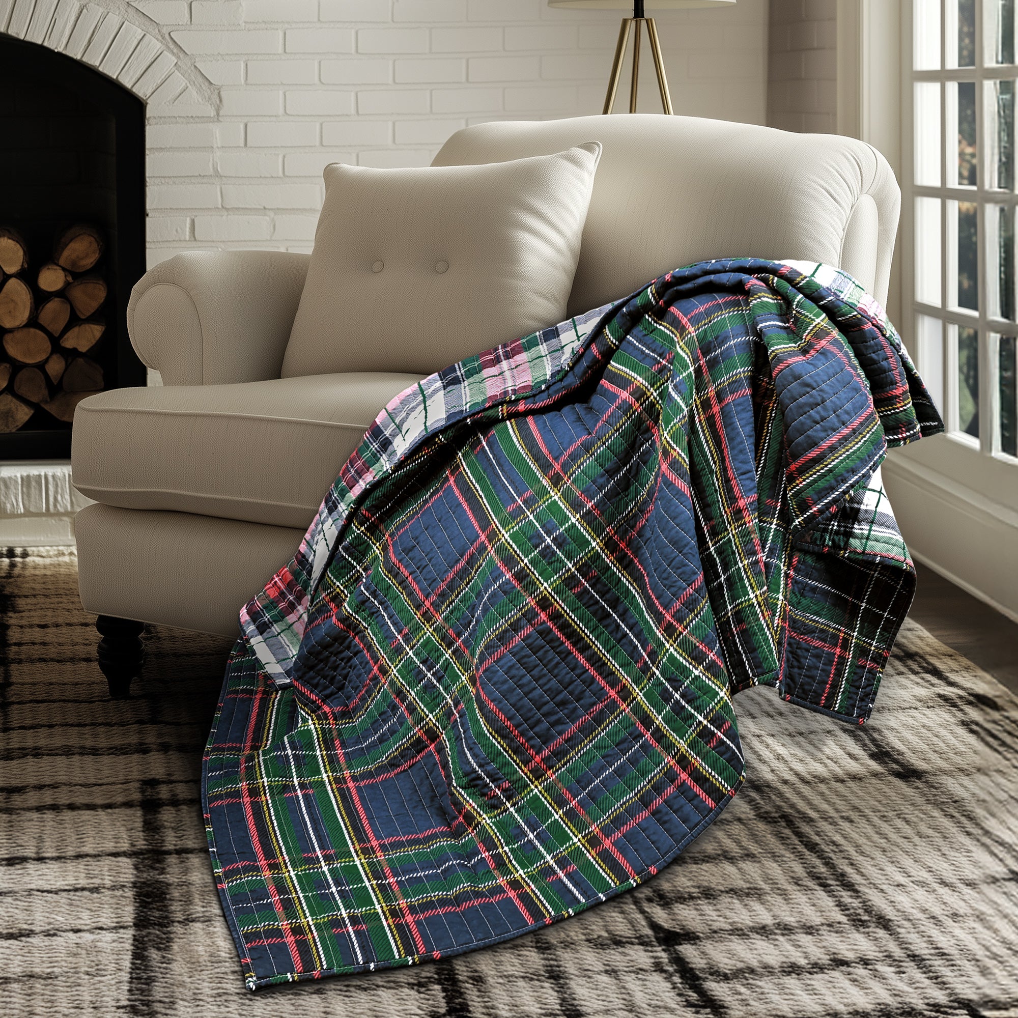 Levtex Home Spencer Plaid Quilted Throw Throws