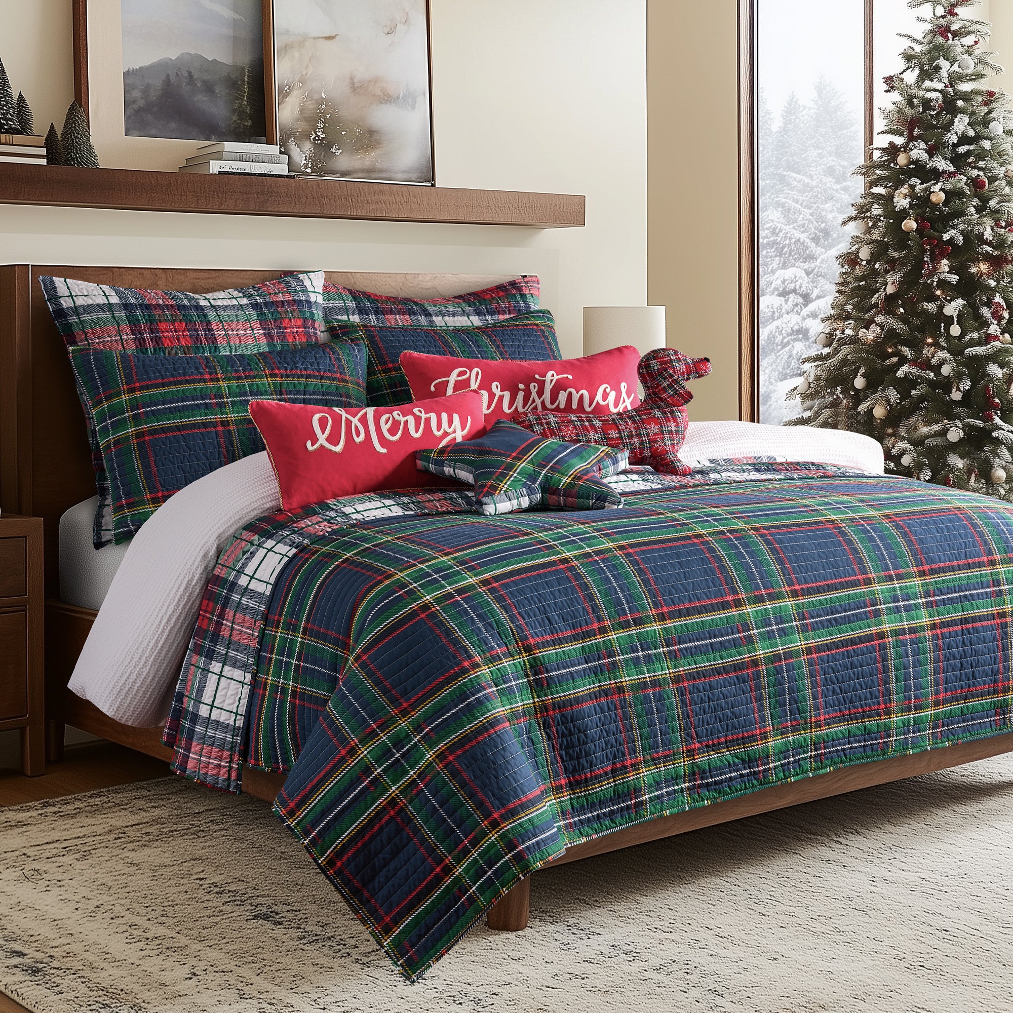 Spencer Plaid Quilted Euro Sham - Set of 2