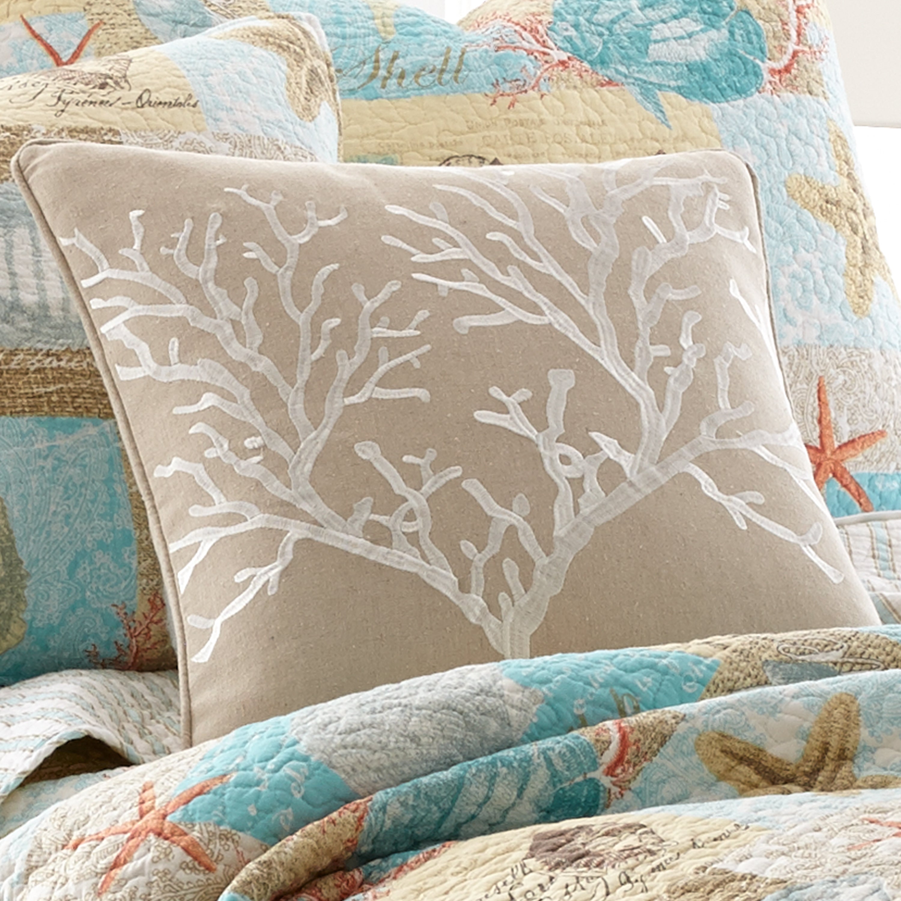 Bahamas Coral Taupe Pillow