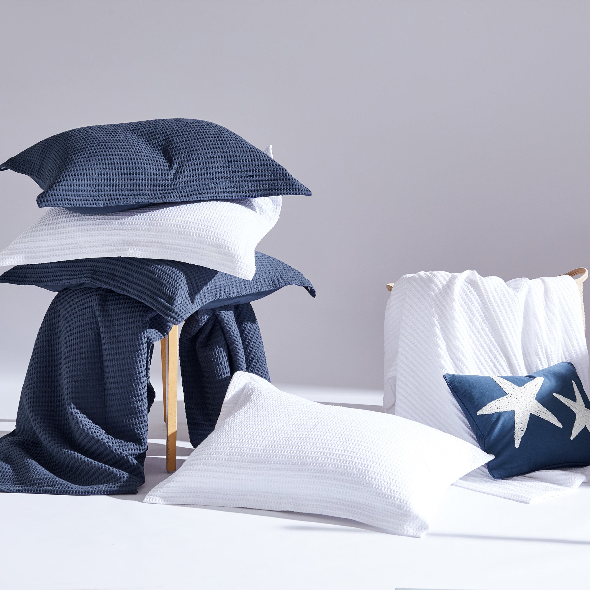 Levtex Home Cloud Waffle Navy Duvet Cover Set Duvet