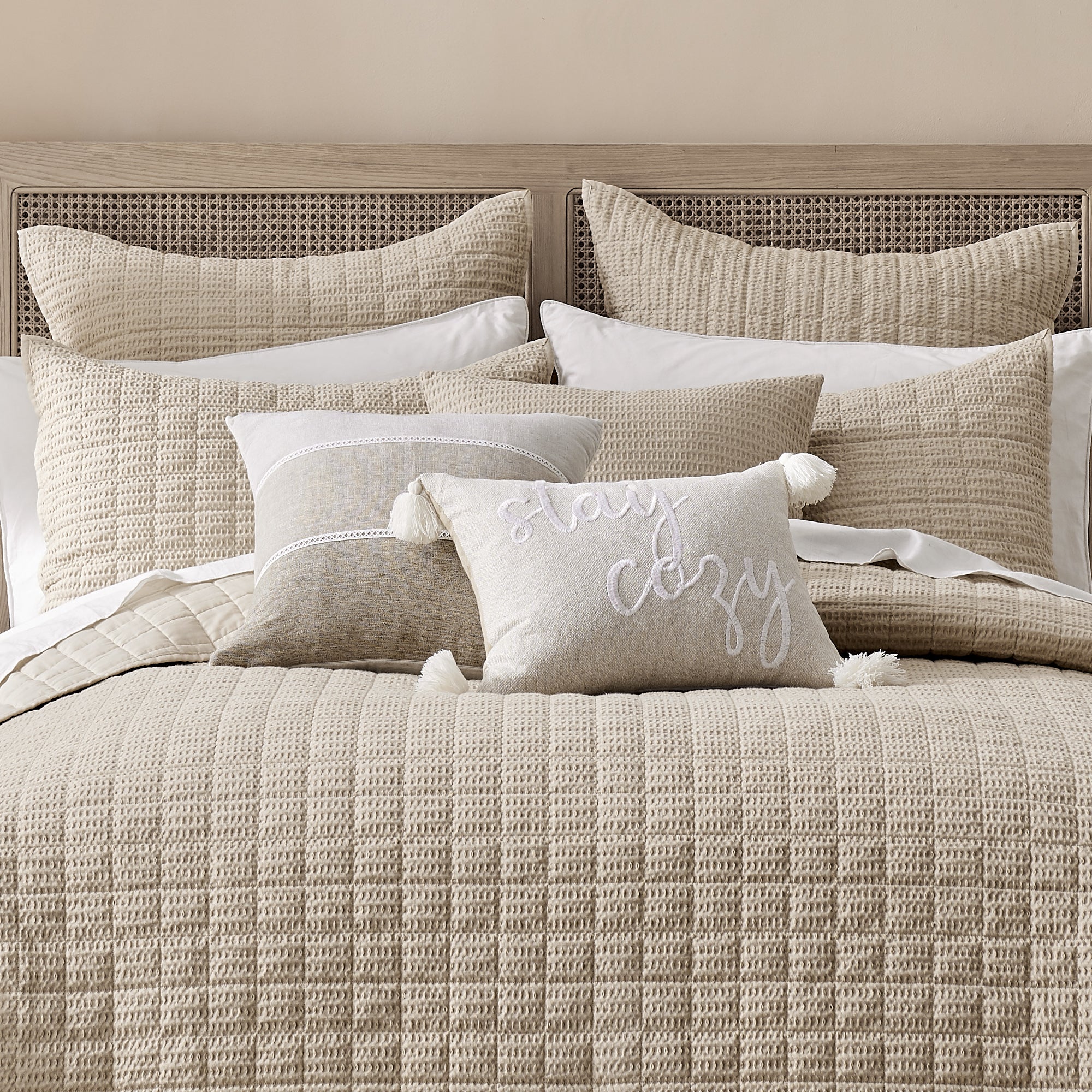 Cloud Waffle Quilted Euro Sham Set of 2