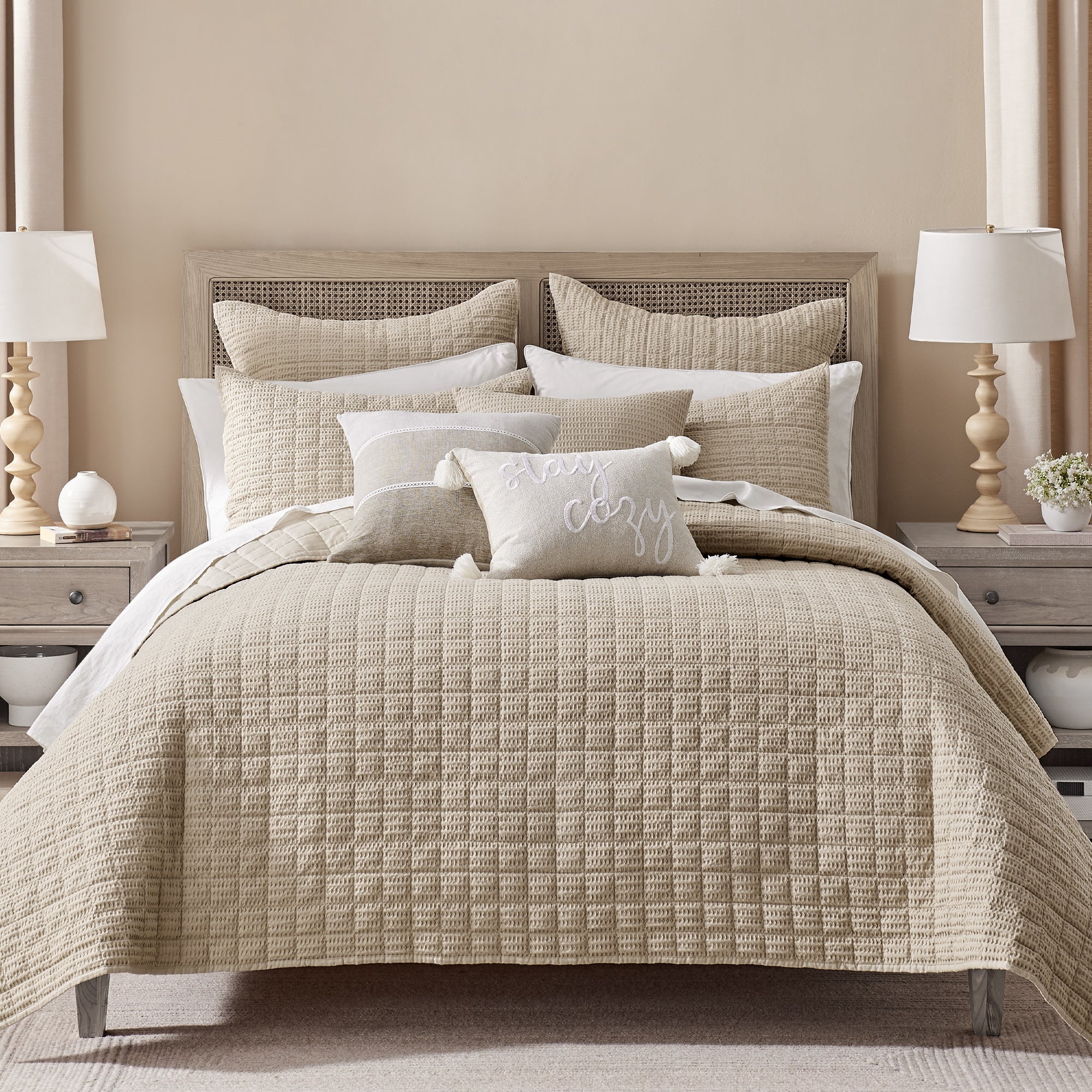 Cloud Waffle Square Pillow