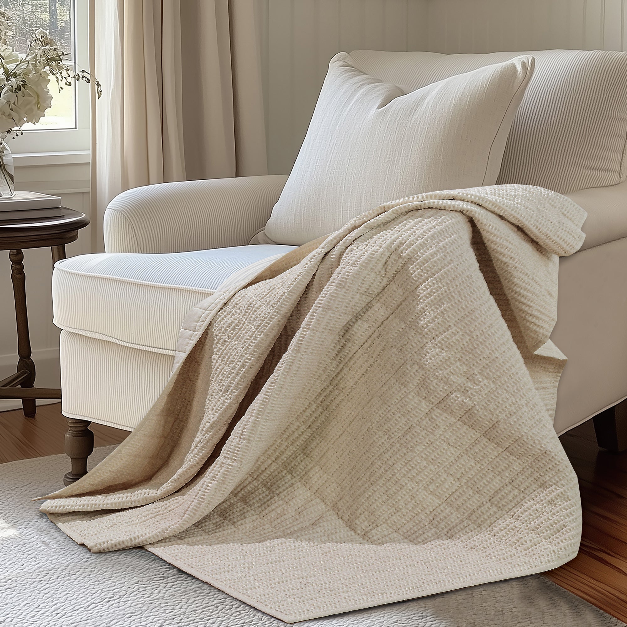 Cloud Waffle Quilted Throw