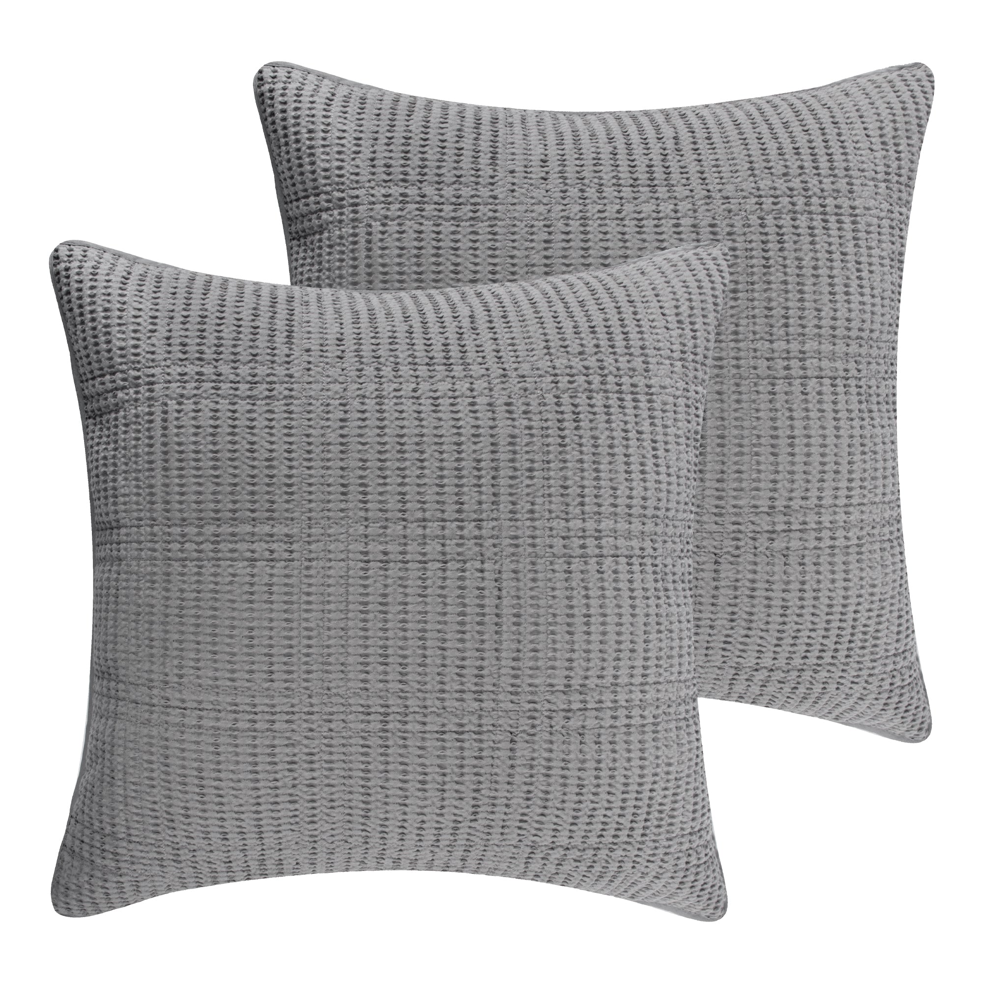 Levtex Home Cloud Waffle Quilted Euro Sham Set of 2 Euro Shams
