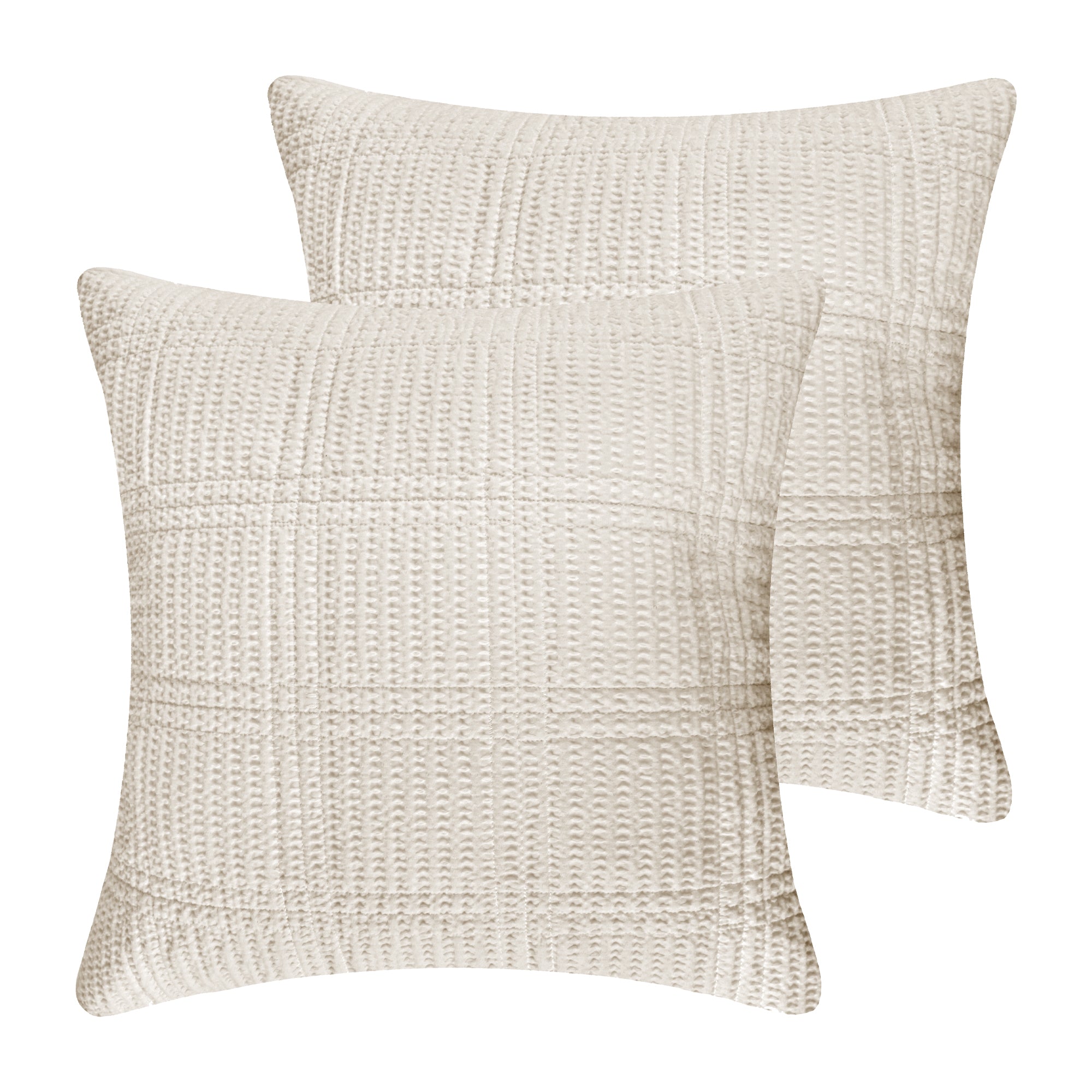 Levtex Home Cloud Waffle Quilted Euro Sham Set of 2 Euro Shams