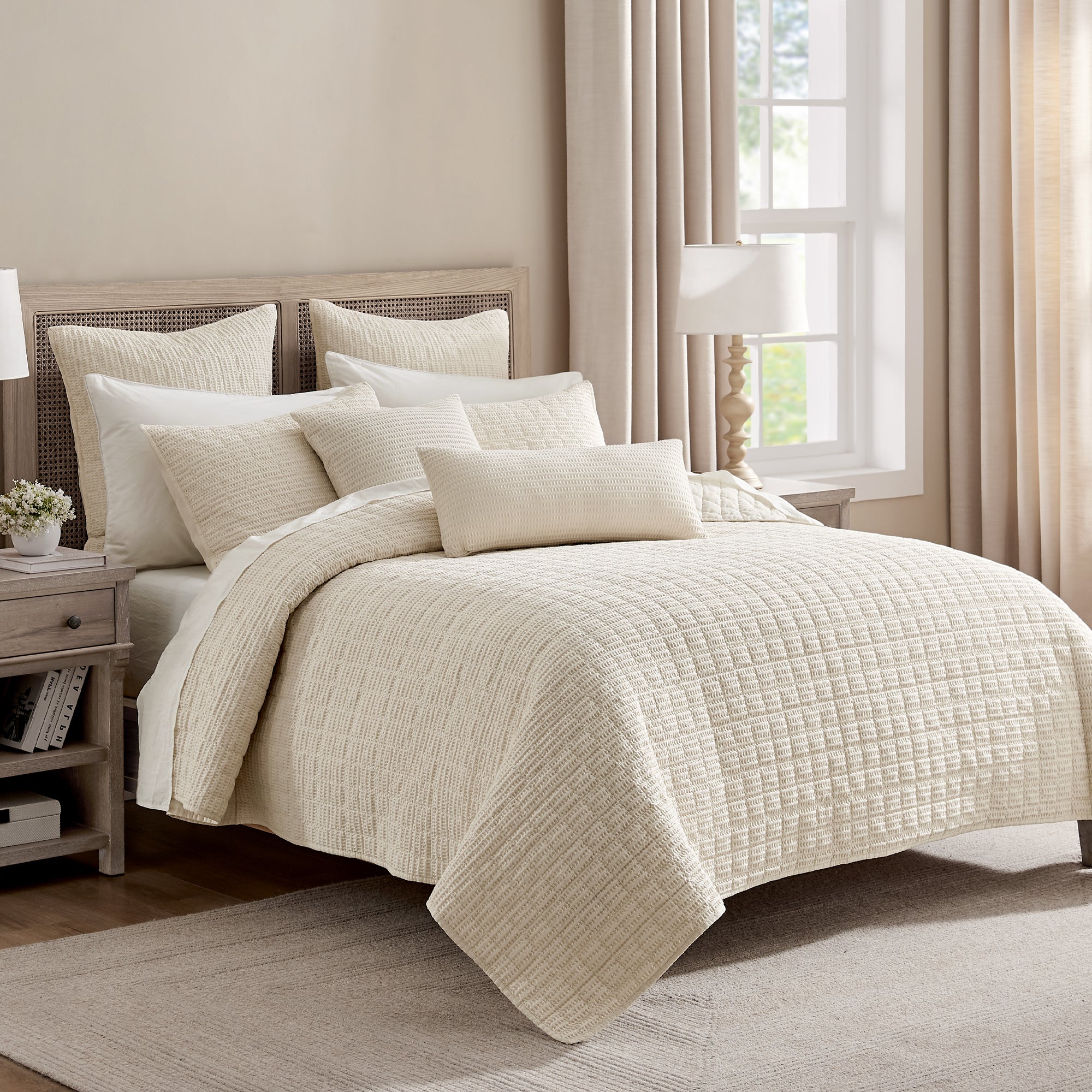 Cloud Waffle Square Pillow