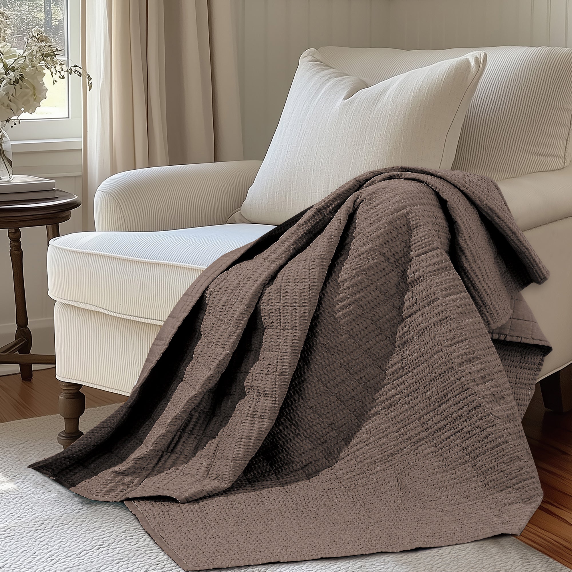 Cloud Waffle Quilted Throw