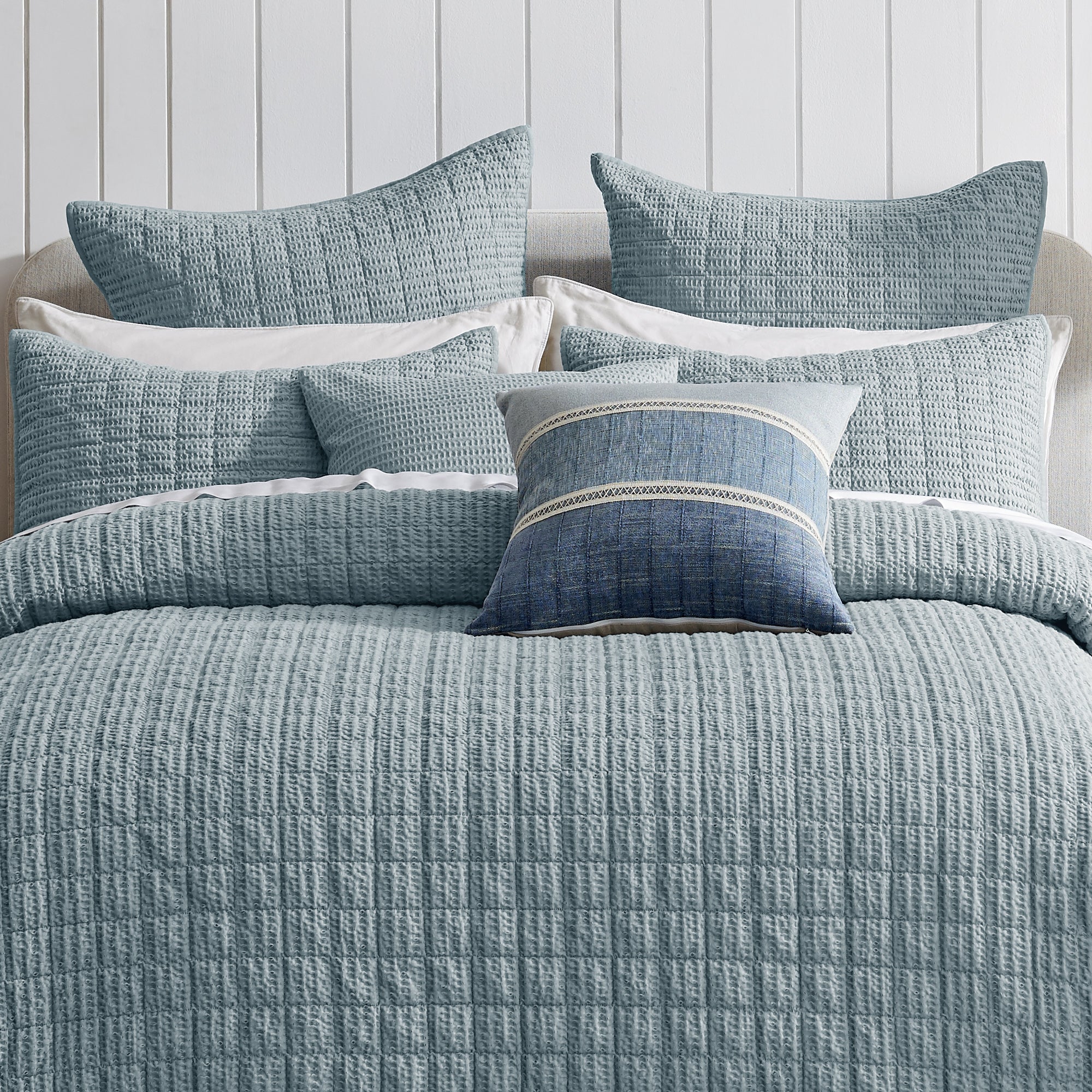 Cloud Waffle Quilted Euro Sham Set of 2