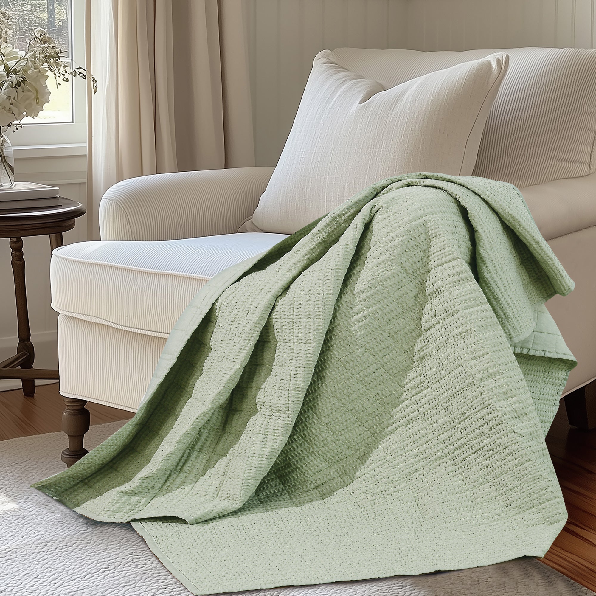 Cloud Waffle Quilted Throw