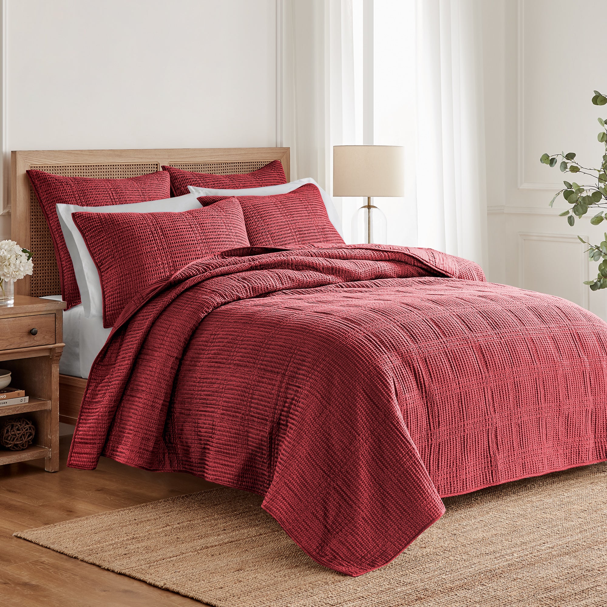 Levtex Home Cloud Waffle Quilted Euro Sham Set of 2 Euro Shams