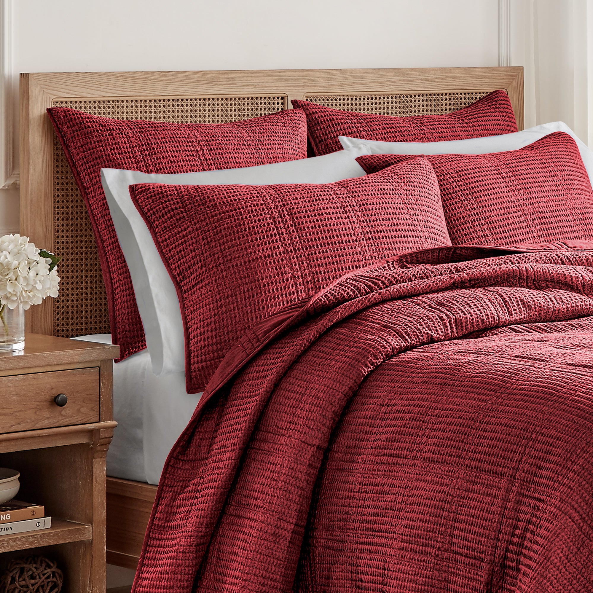 Levtex Home Cloud Waffle Quilted Euro Sham Set of 2 Euro Shams