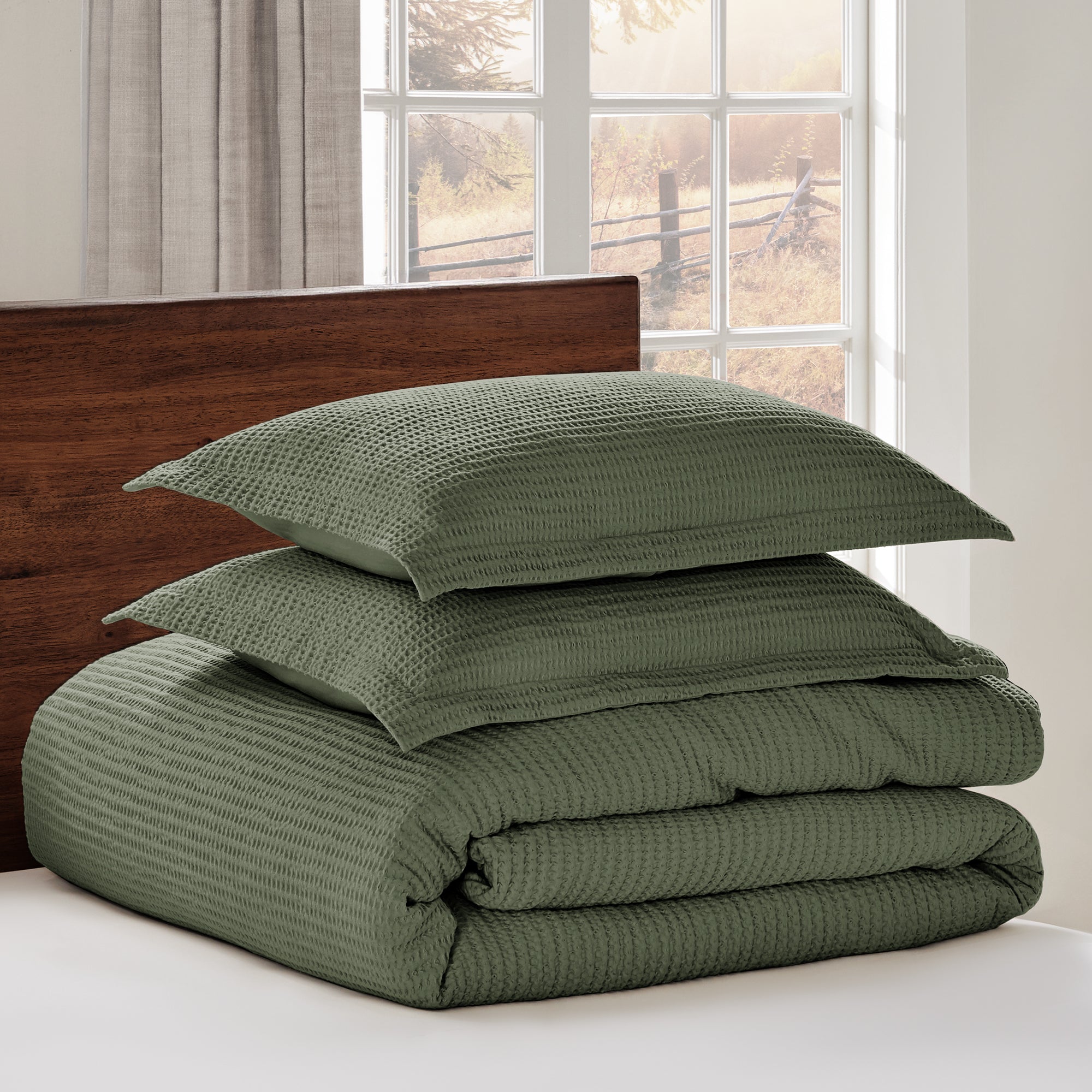 Cloud Waffle Comforter Set
