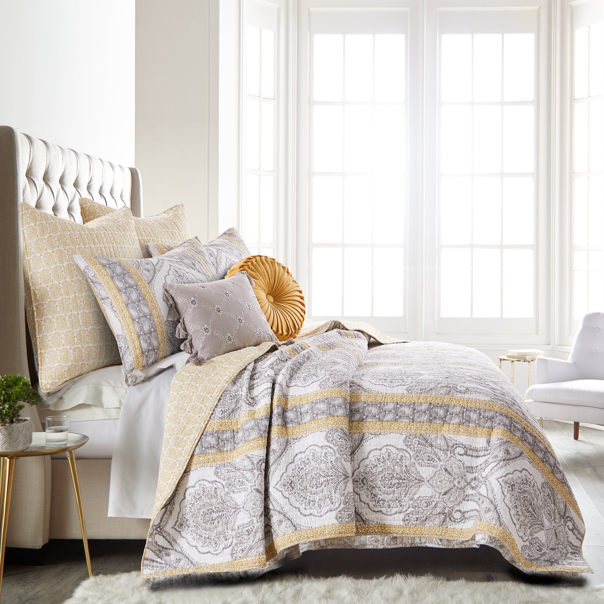 Levtex Home St. Ives Embroidered Pillow with Tassels Decorative Pillows