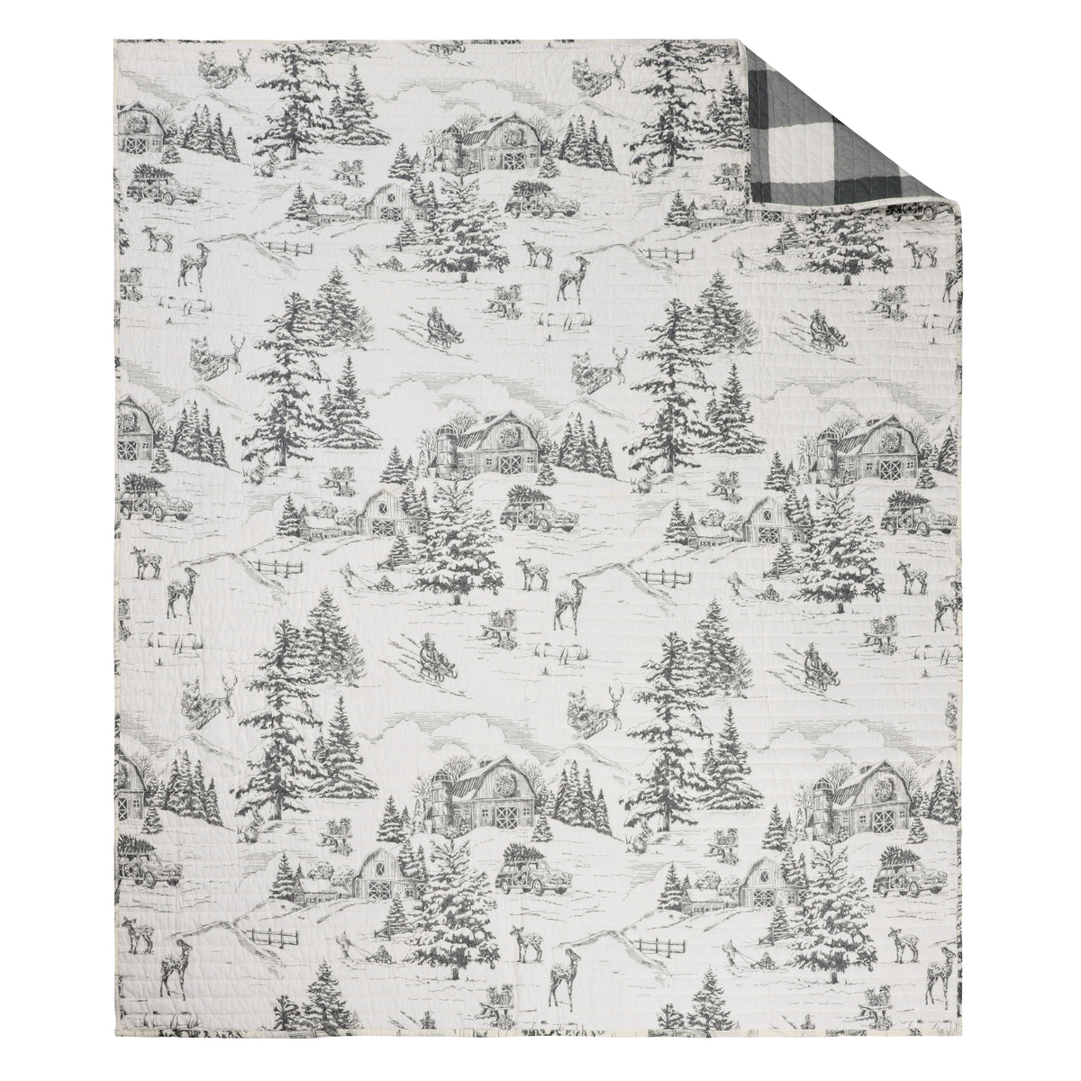 Winter Sleigh Ride Quilted Throw