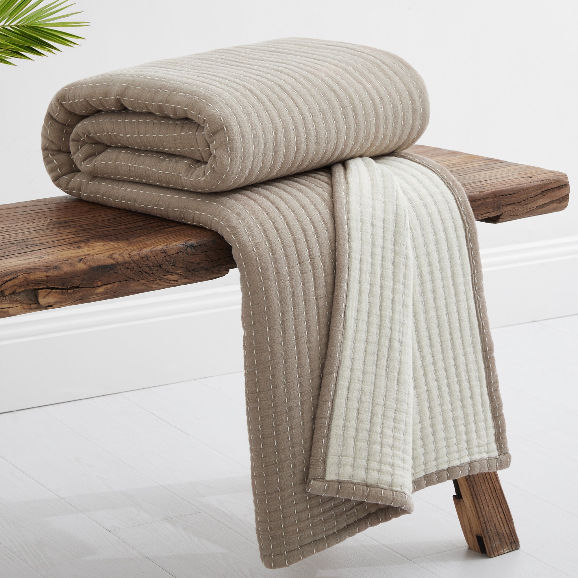 Levtex Home Caden Cotton Muslin Taupe Throw Throws