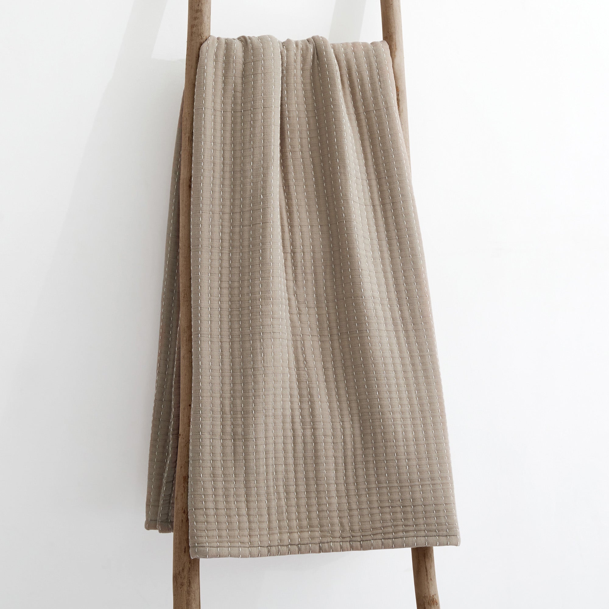 Levtex Home Caden Cotton Muslin Taupe Throw Throws