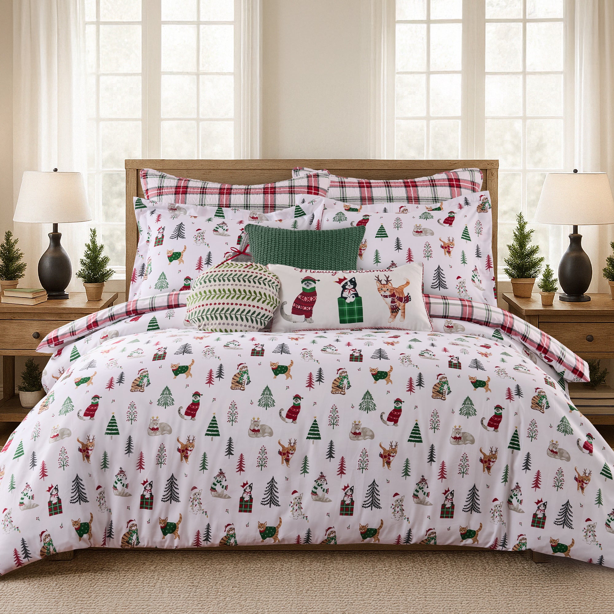 Meowy Christmas Comforter Set
