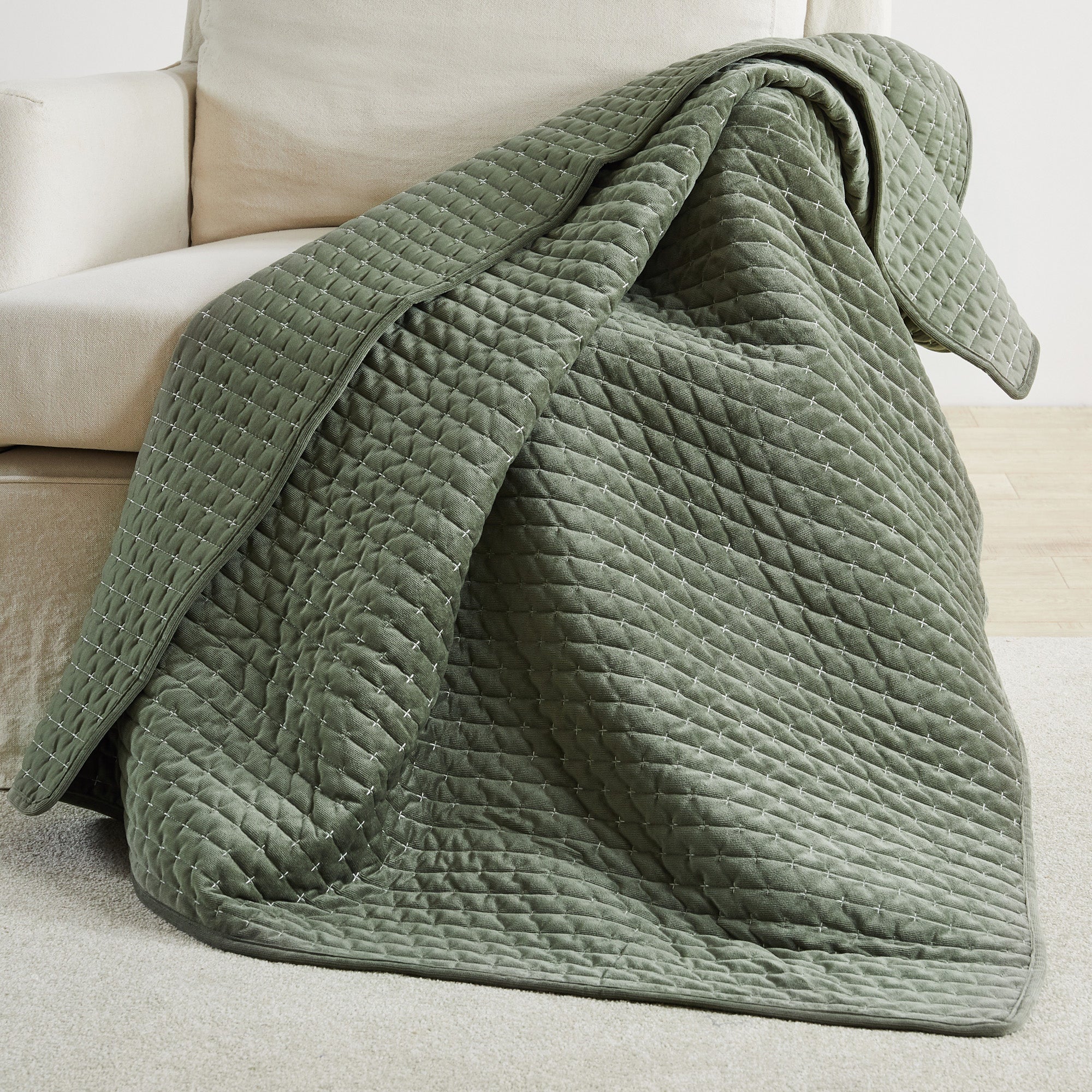 Levtex Home Velvet Stitch Quilted Throw Throws