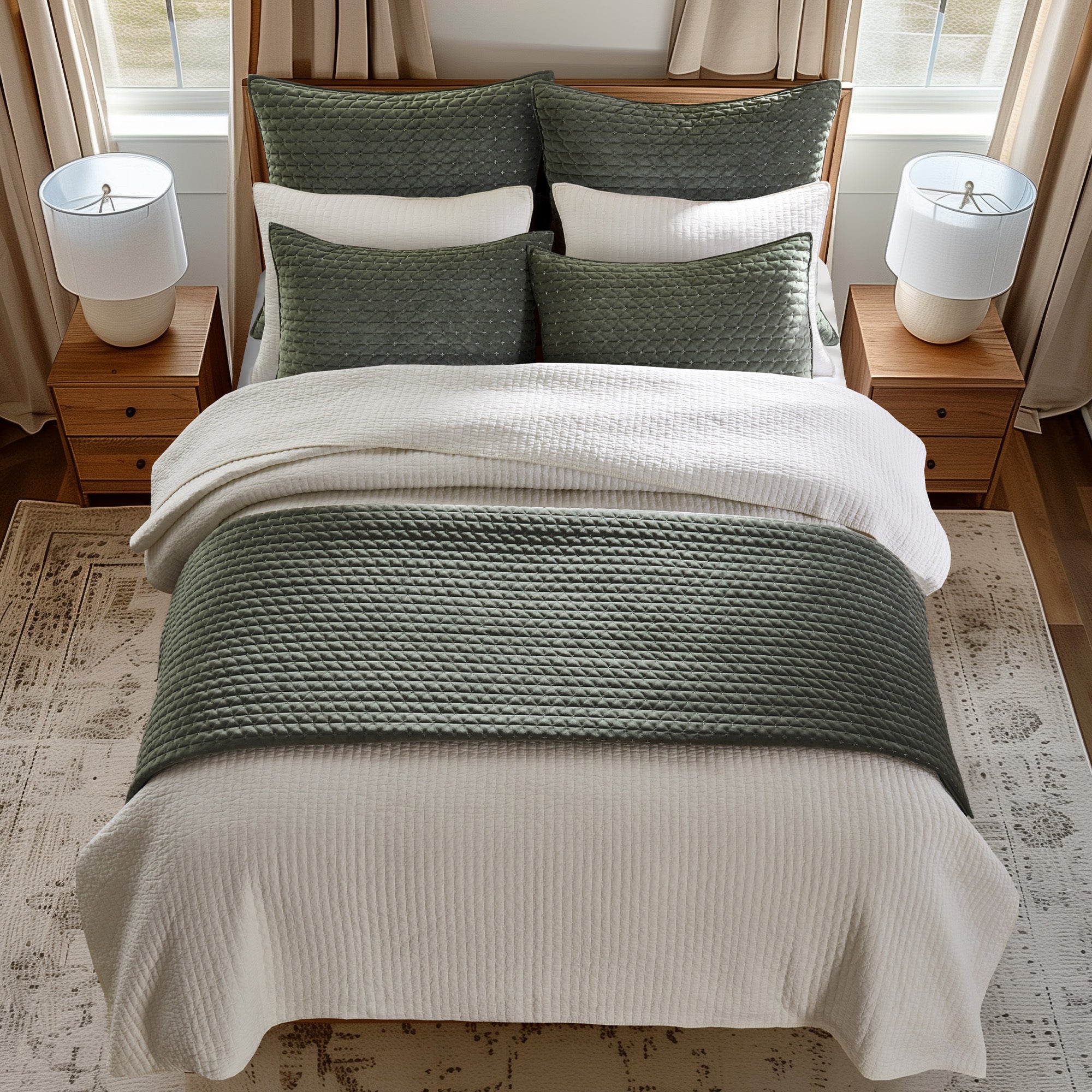 Levtex Home Velvet Stitch Euro Sham - Set of 2 Euro Shams