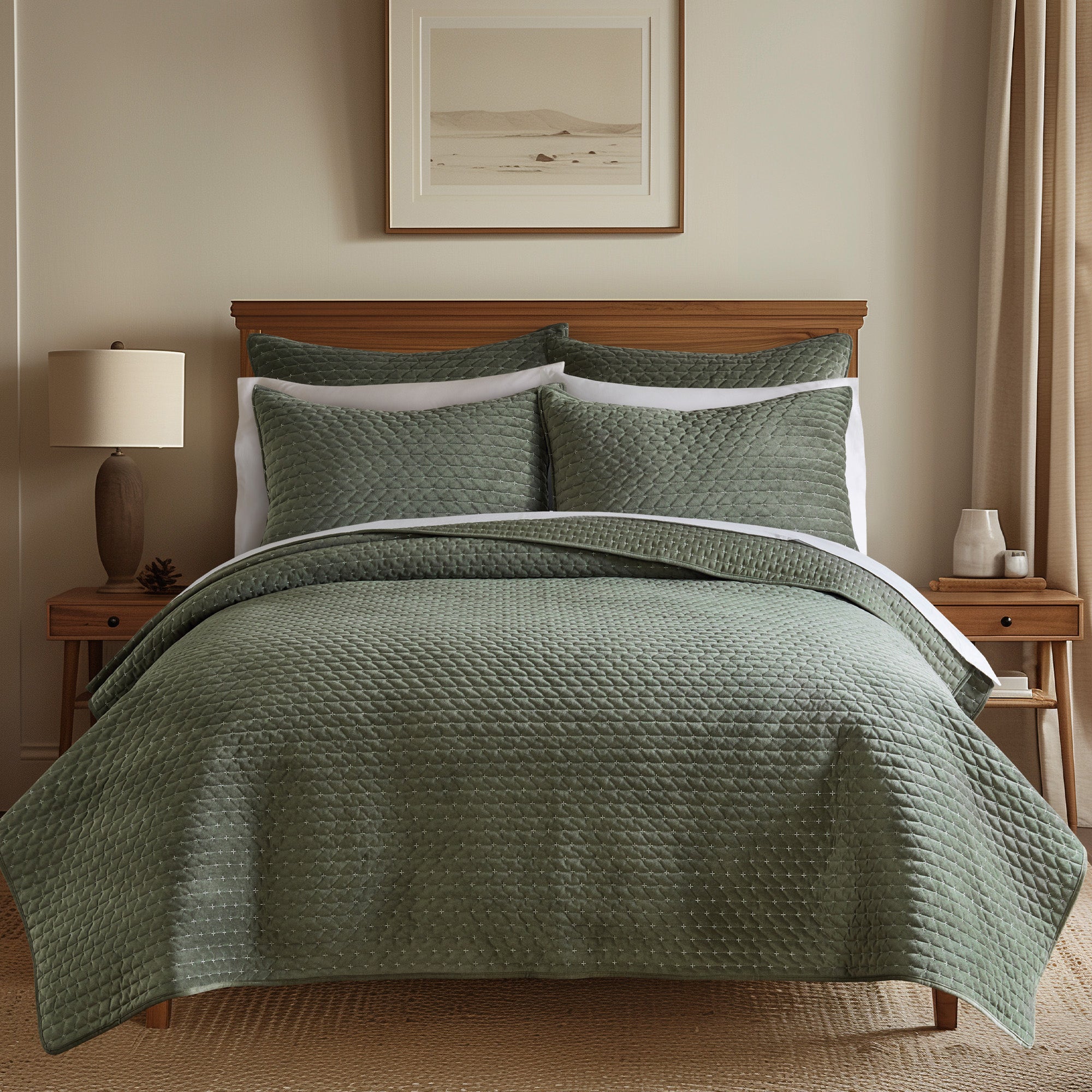 Levtex Home Velvet Stitch Euro Sham - Set of 2 Euro Shams