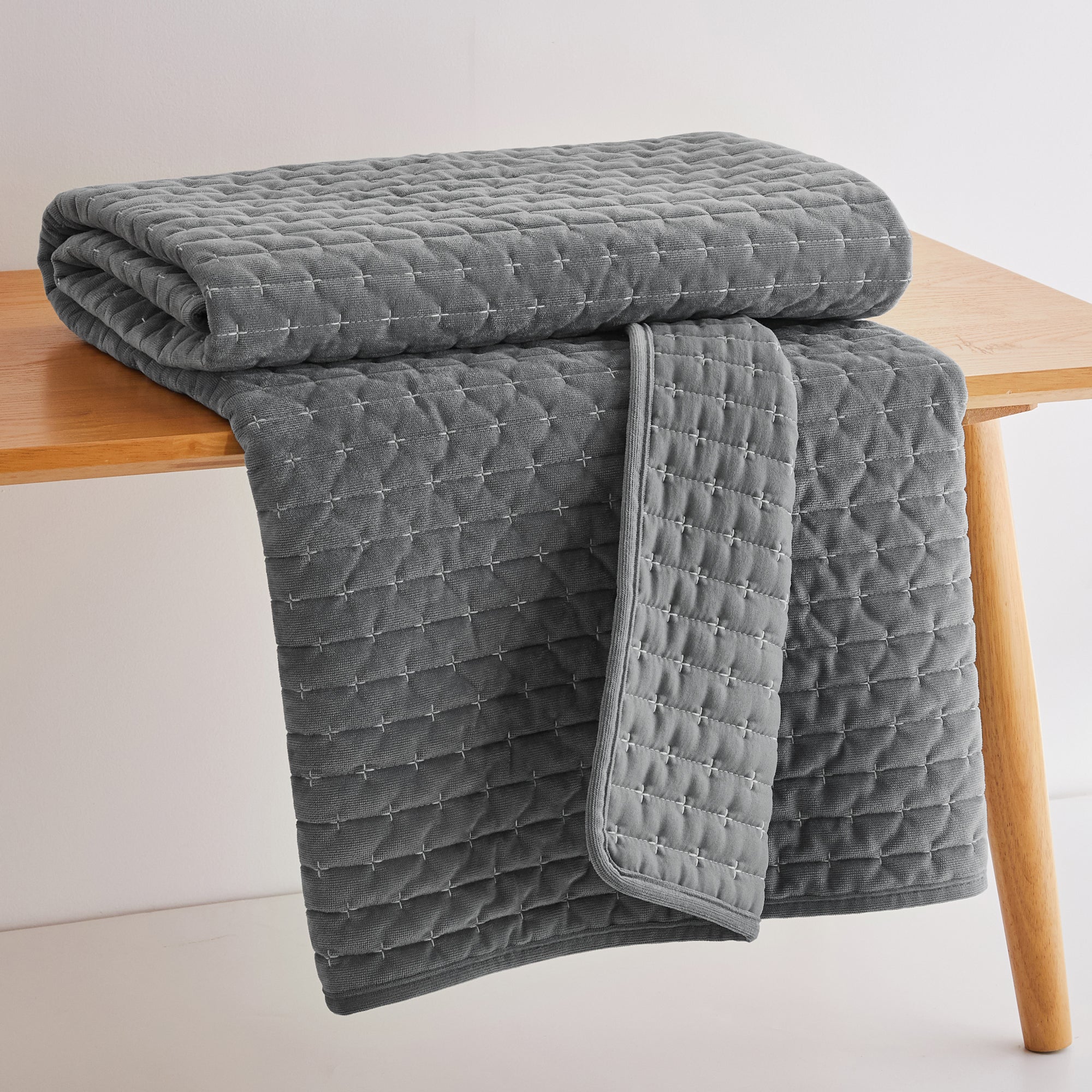 Velvet Stitch Quilted Throw