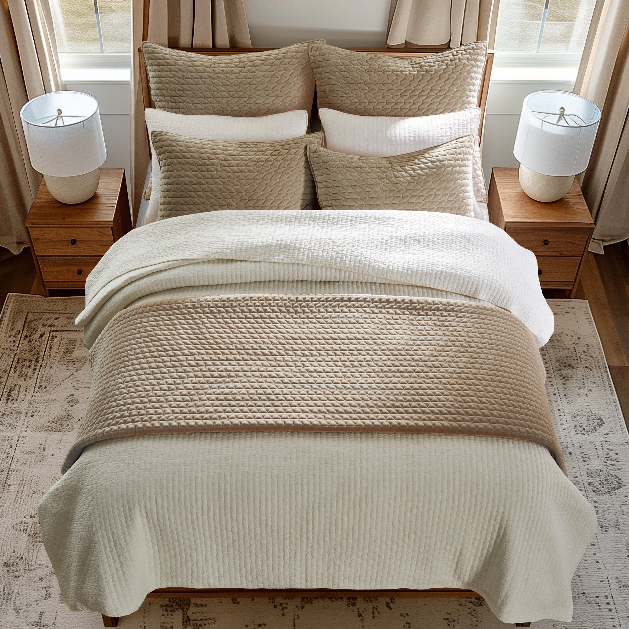 Levtex Home Velvet Stitch Euro Sham - Set of 2 Euro Shams