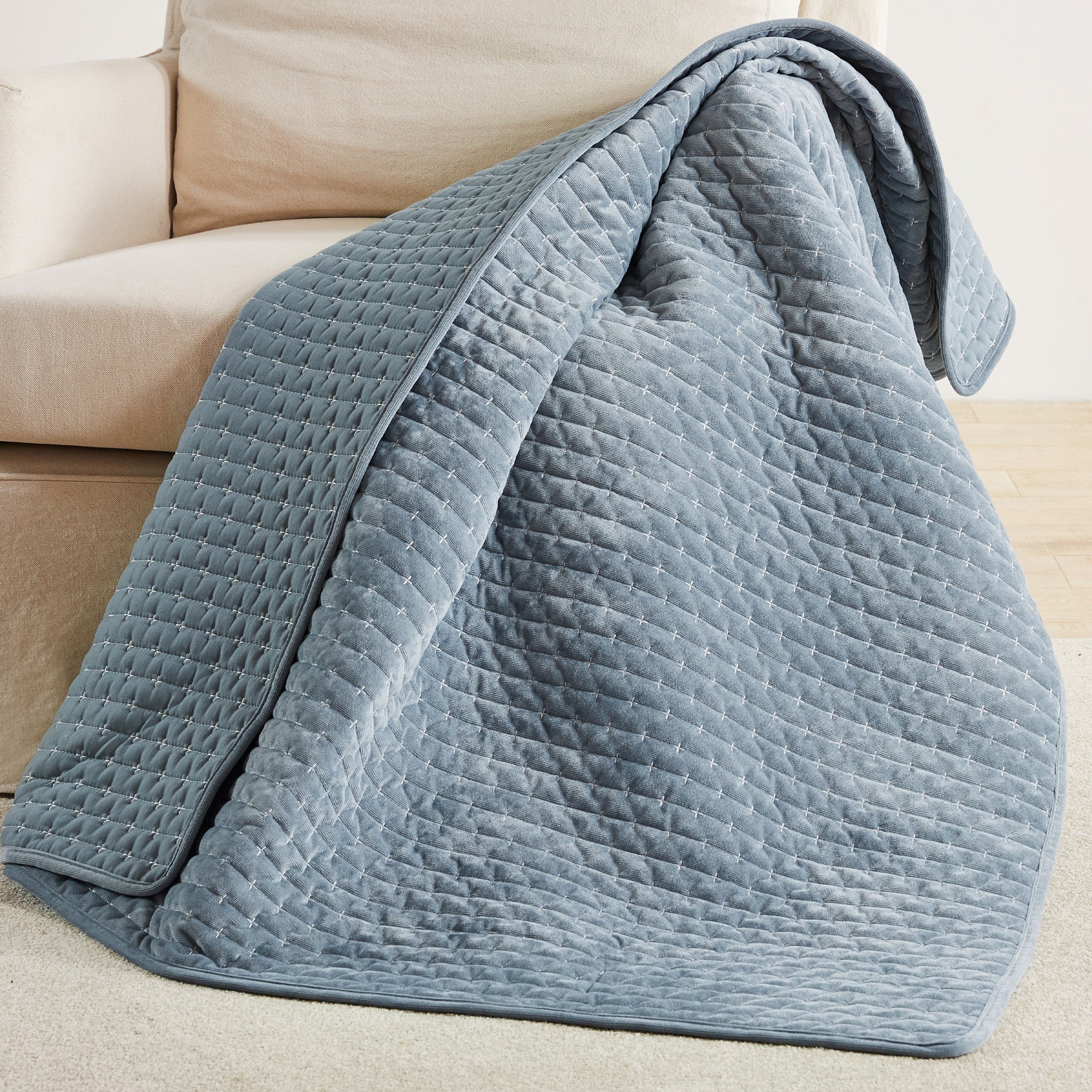 Levtex Home Velvet Stitch Quilted Throw Throws