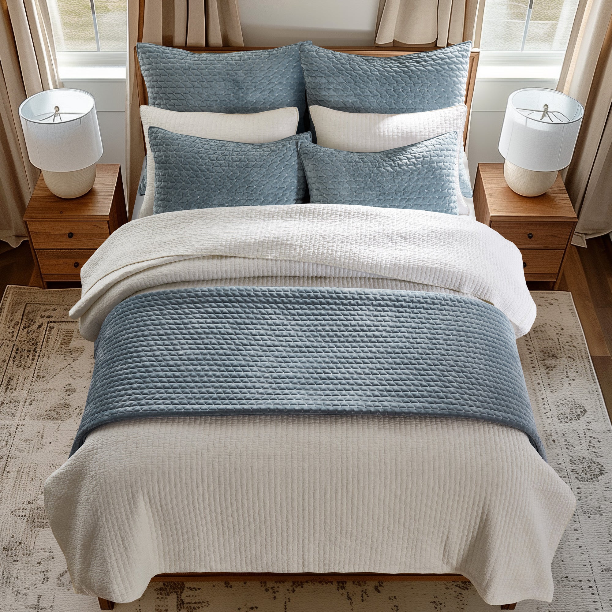 Levtex Home Velvet Stitch Euro Sham - Set of 2 Euro Shams
