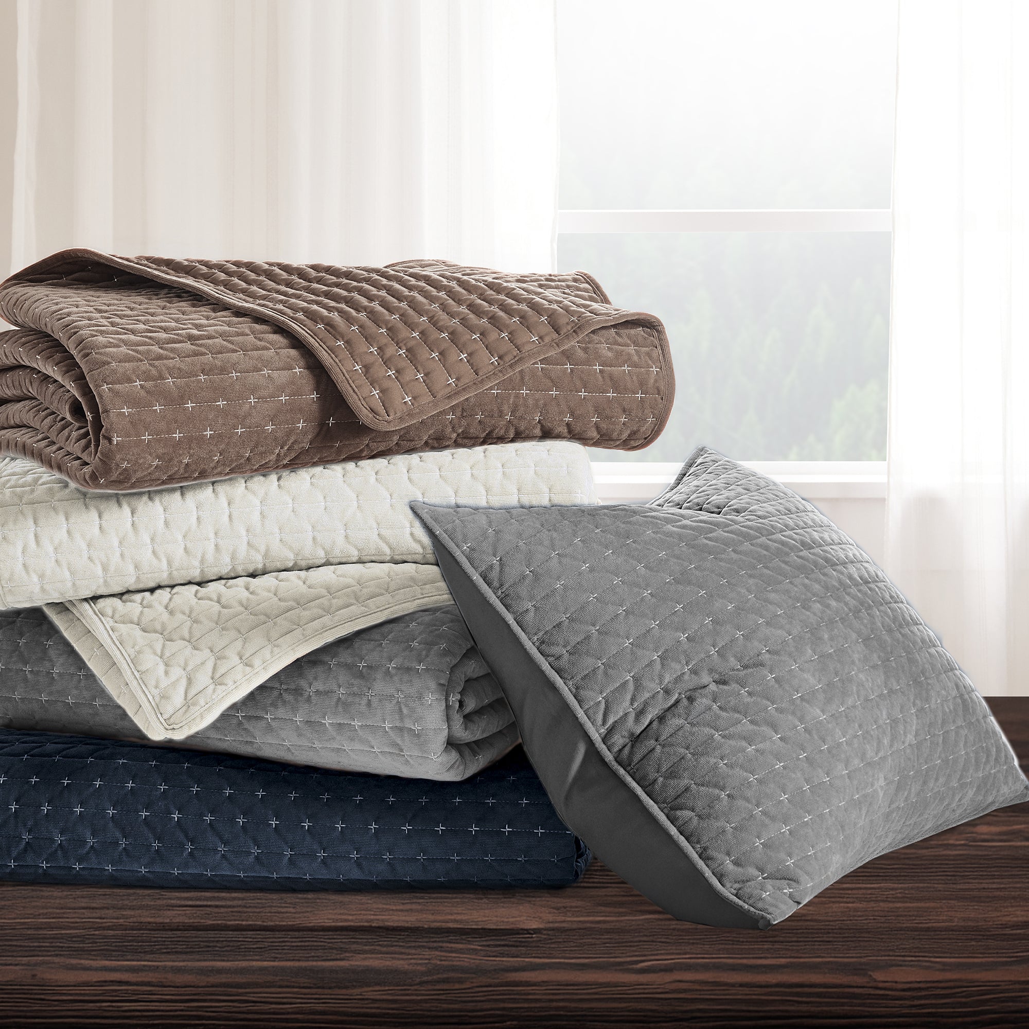 Levtex Home Velvet Stitch Quilt Set Quilts