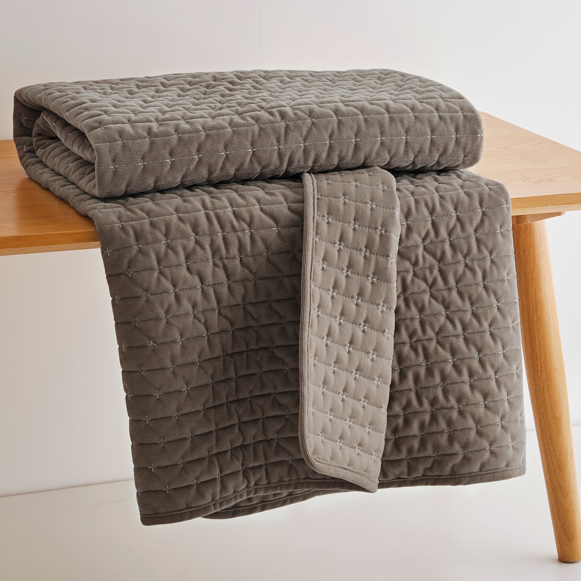 Velvet Stitch Quilted Throw