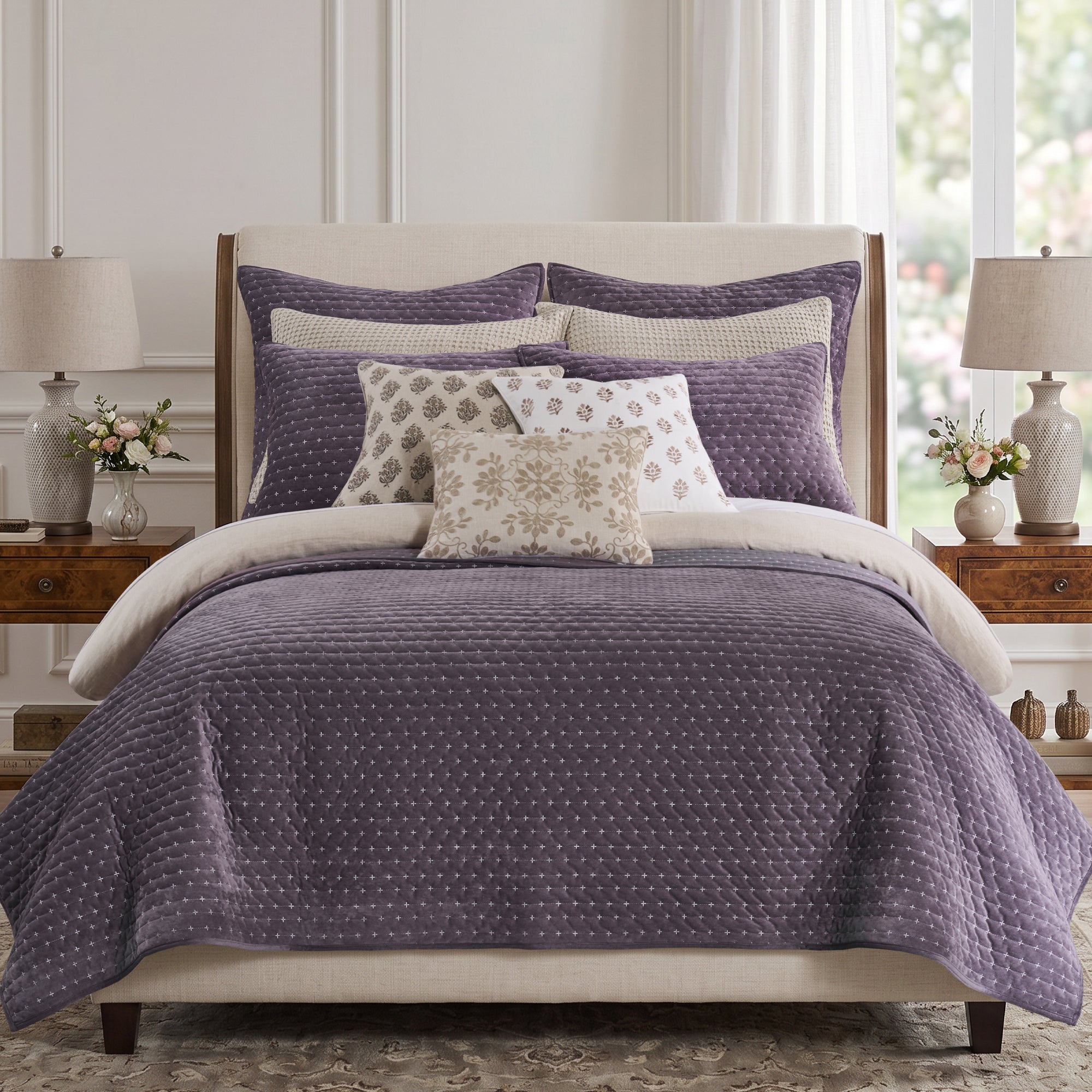 Velvet Stitch Euro Sham - Set of 2