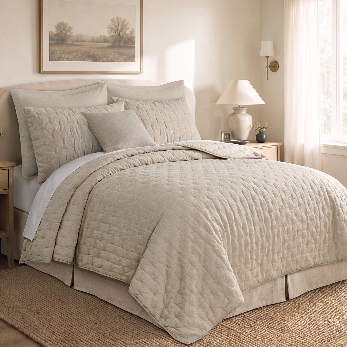 French Flax Signature Linen Quilted Sham