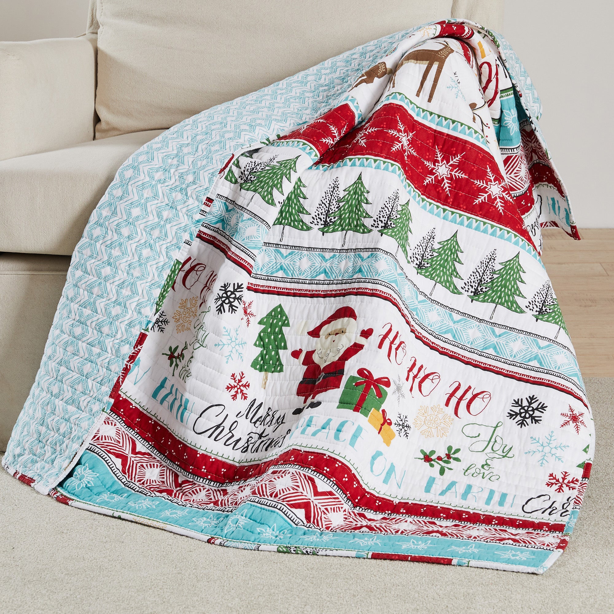 Levtex Home Ho Ho Holidays Quilted Throw Throws