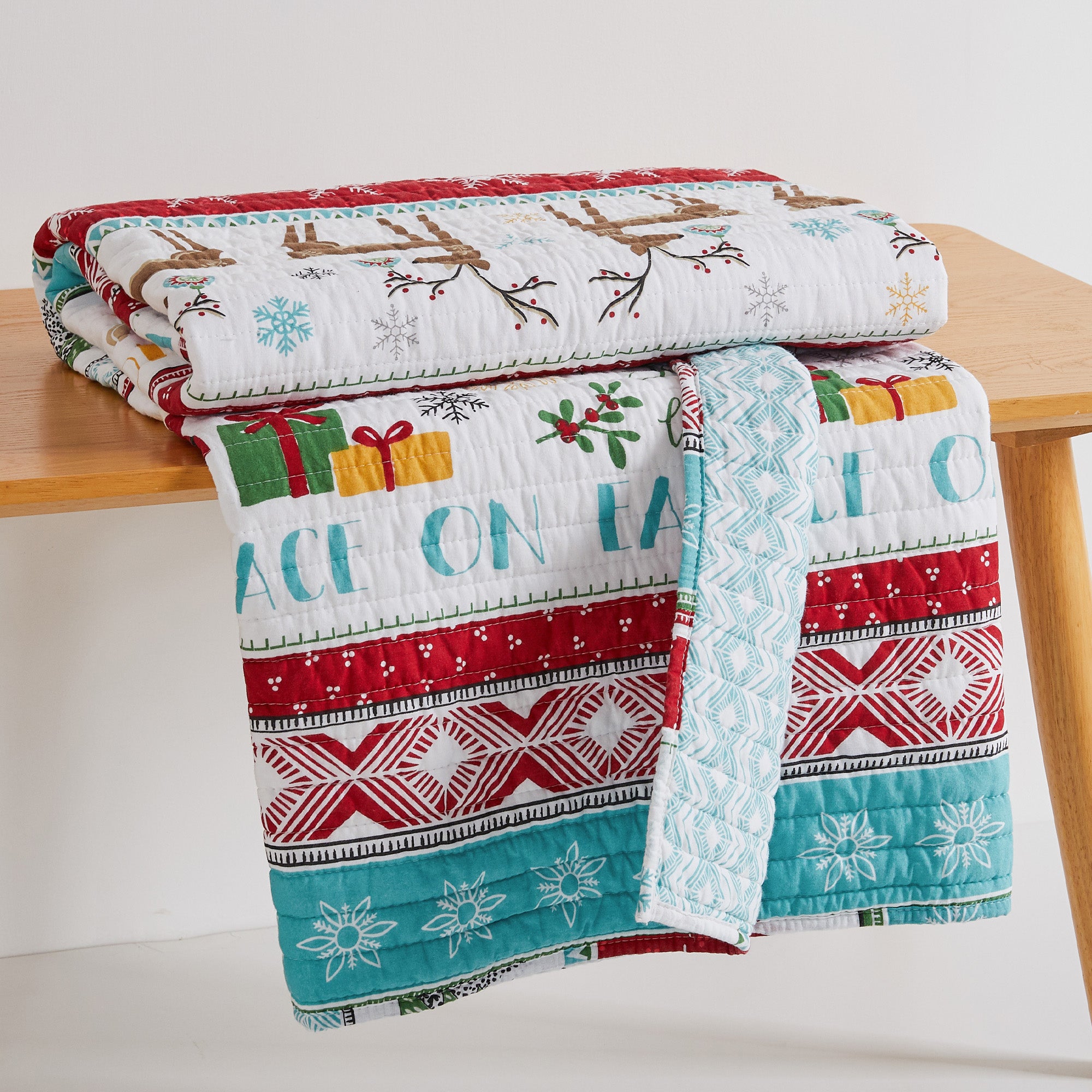 Levtex Home Ho Ho Holidays Quilted Throw Throws