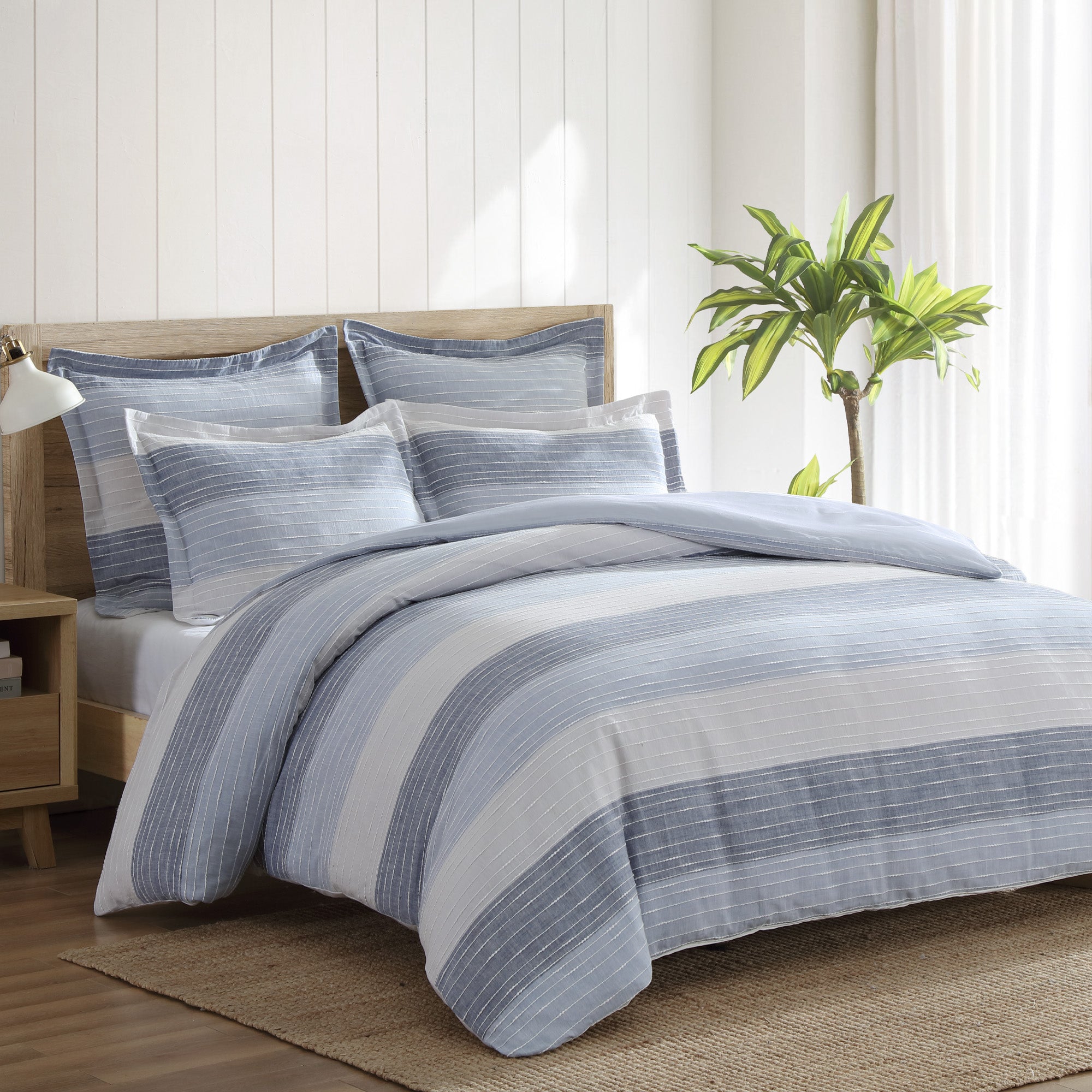 Levtex Home Sand Stripes Bundle: Comforter Set + Euro Sham set of 2 + Decorative Pillow Comforters