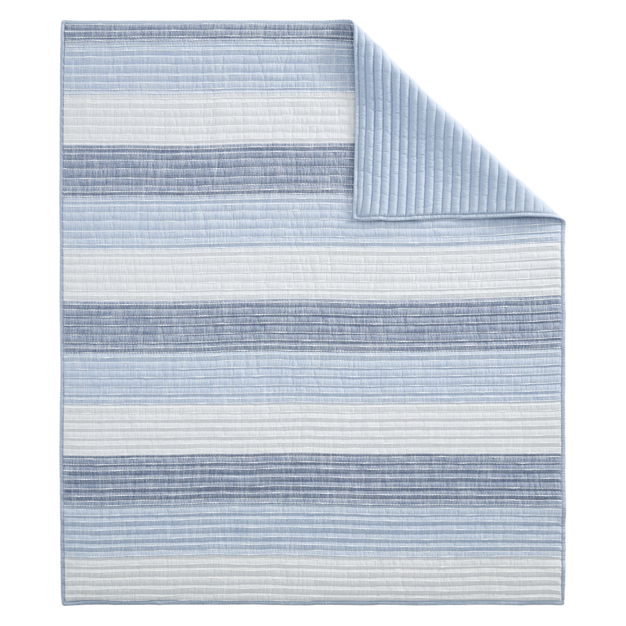 Sand Stripes Blue Quilted Throw