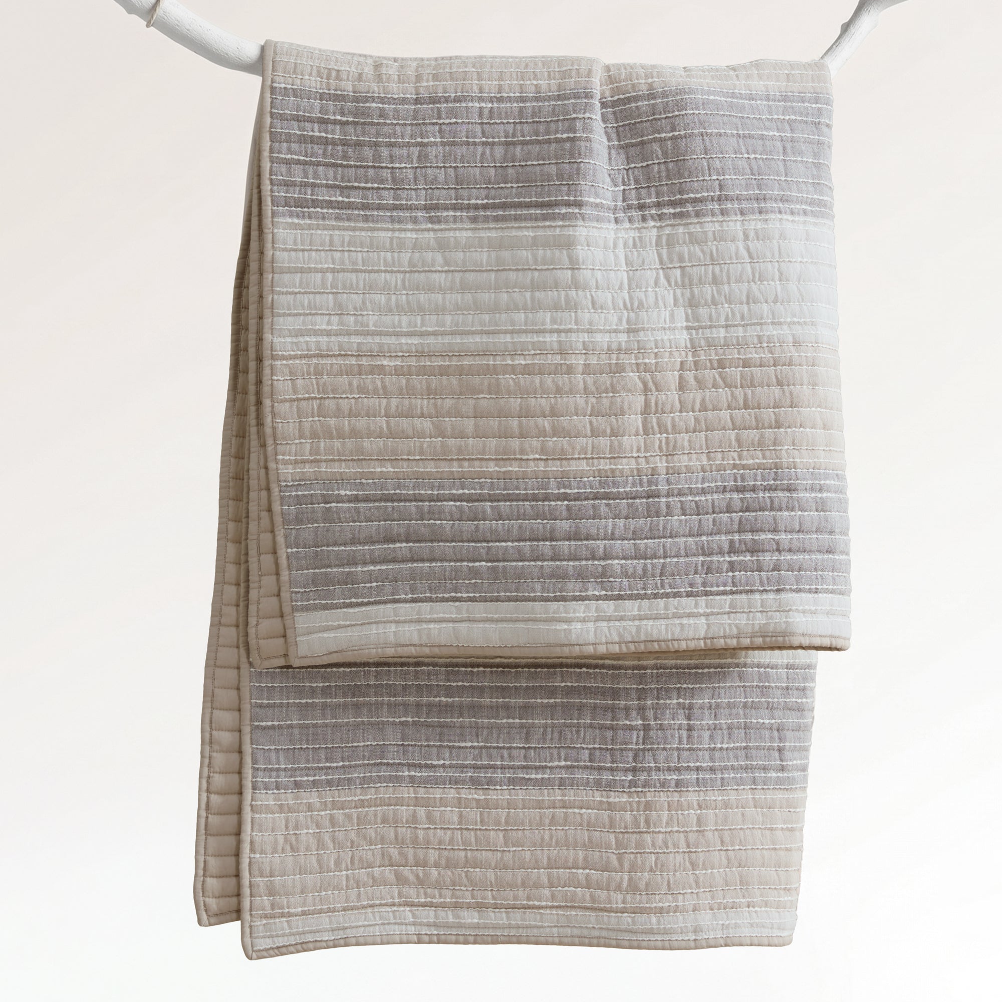 Sand Stripes Quilted Throw