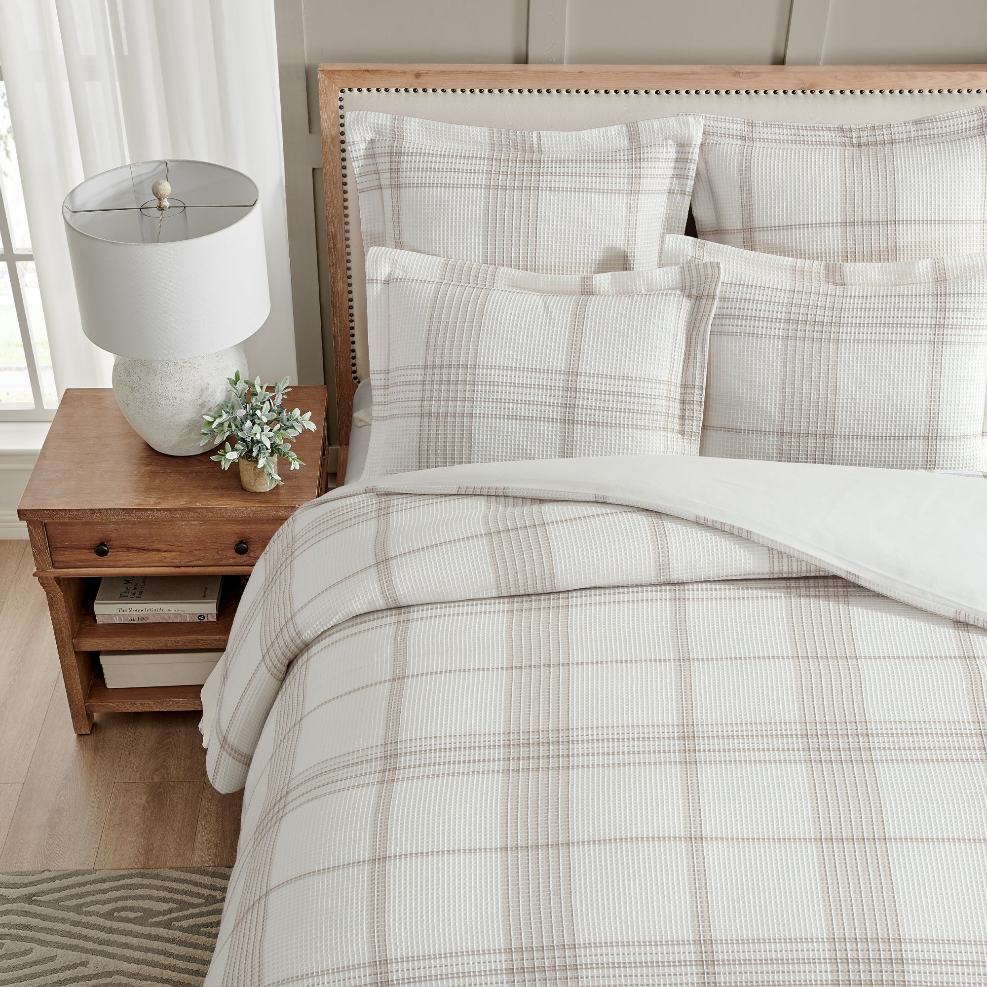 Waffle Plaid Euro Sham Set of 2
