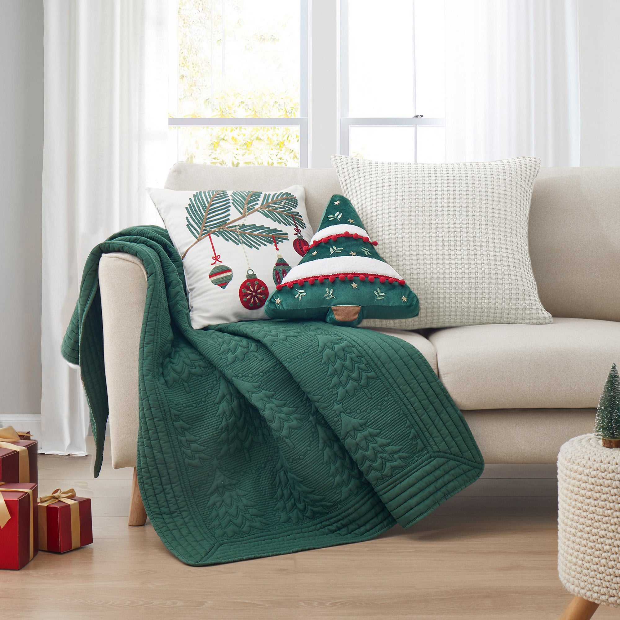 Levtex Home O Christmas Tree Quilted Throw Throws