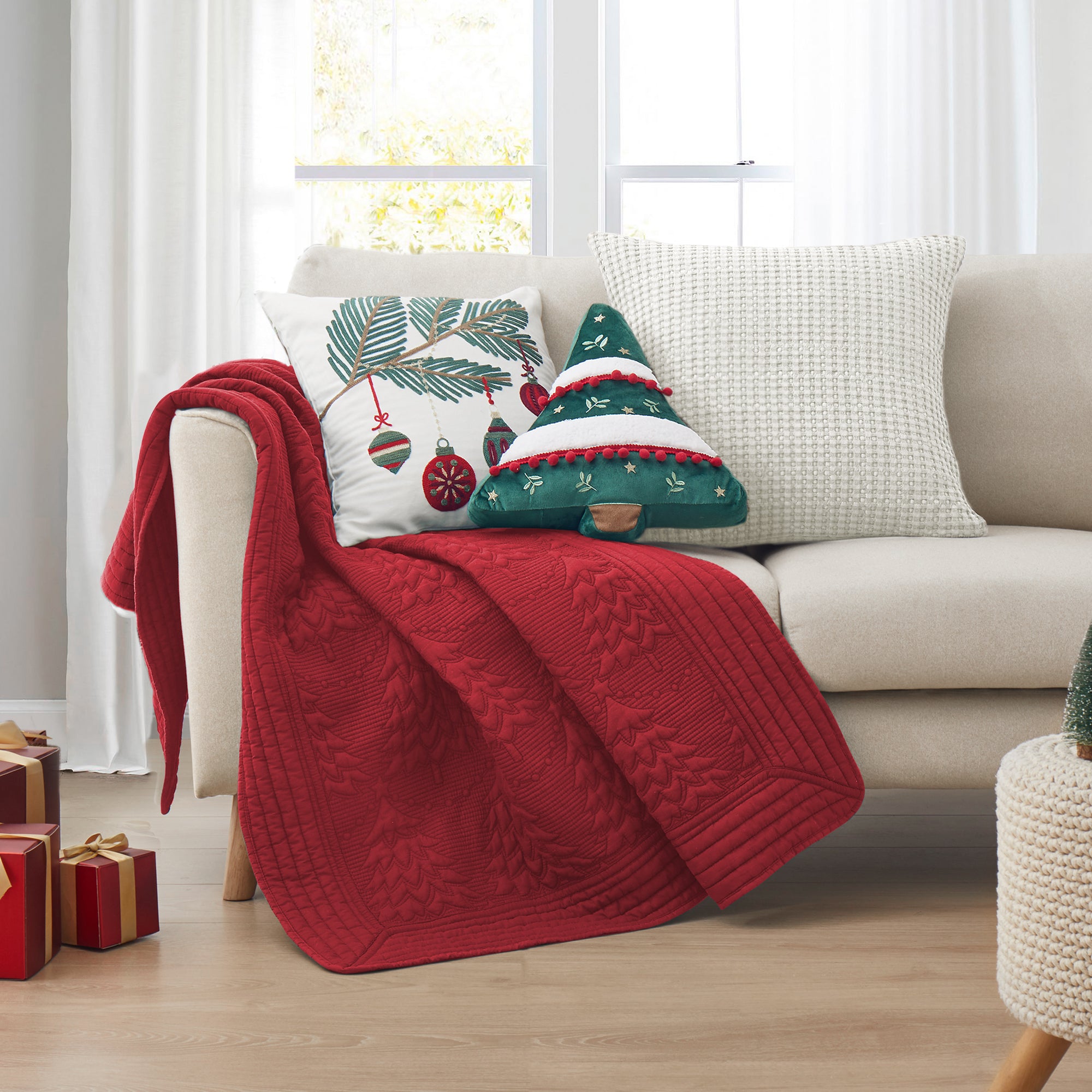 Levtex Home O Christmas Tree Quilted Throw Throws