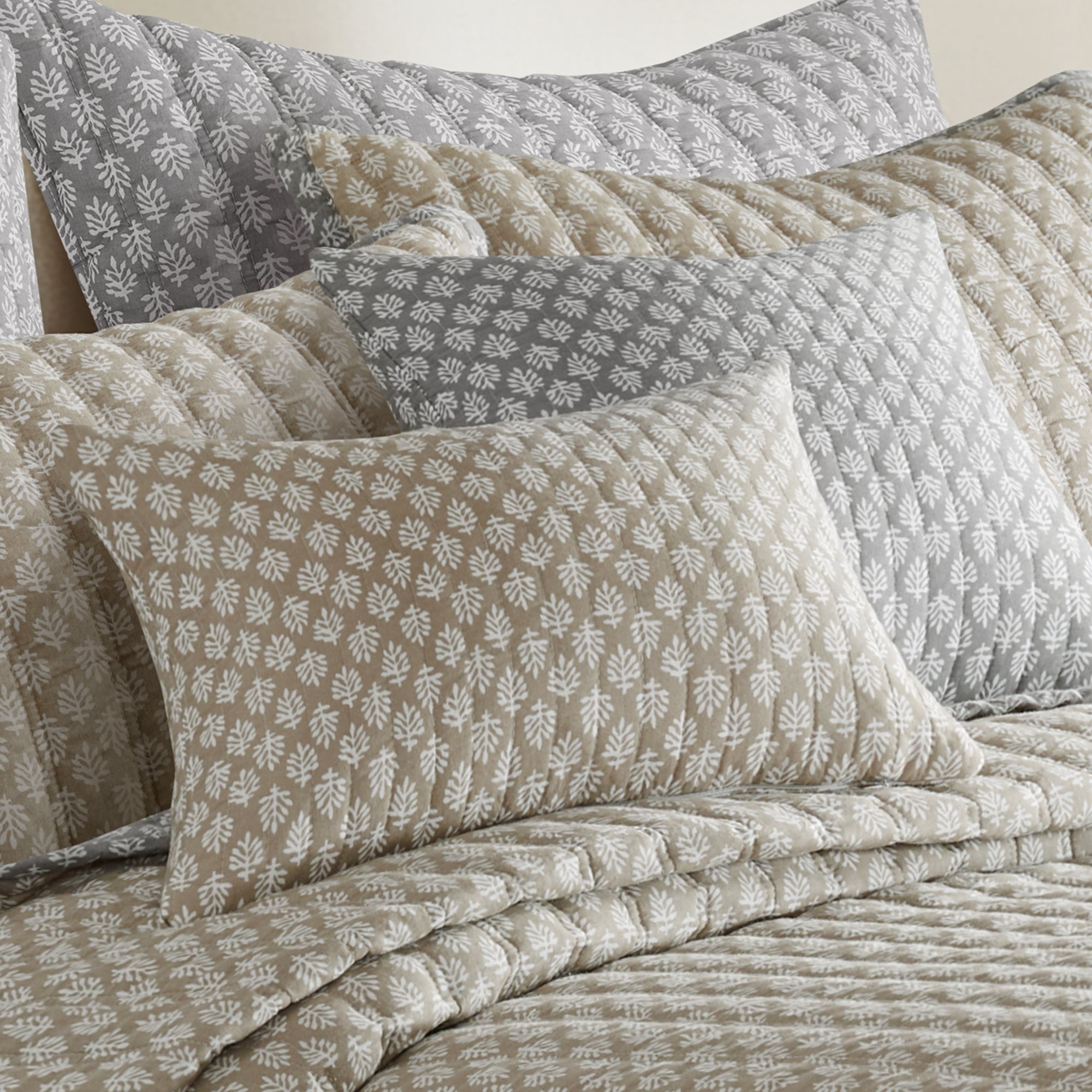 Levtex Home Aditya Taupe Quilted Pillow Decorative Pillows