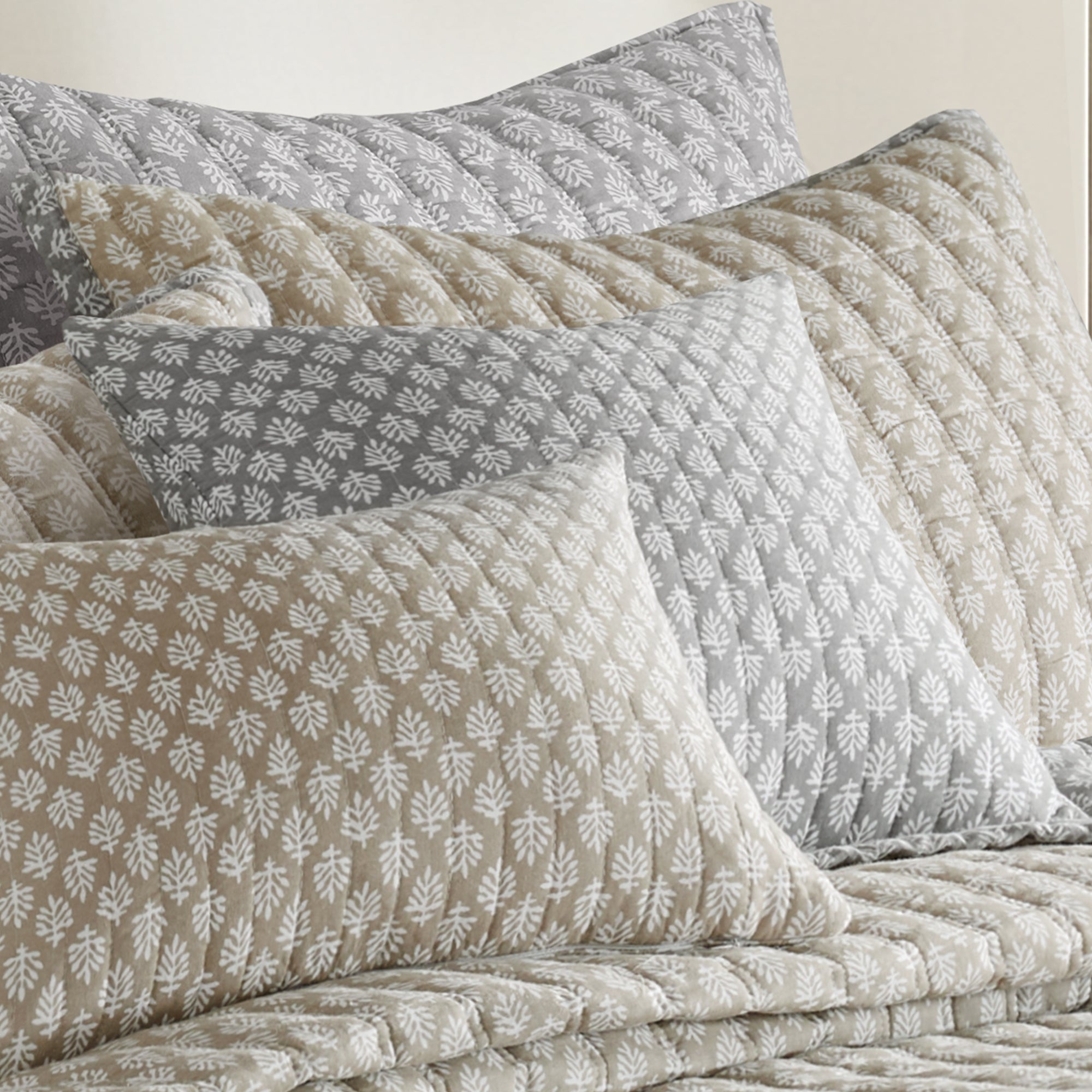 Levtex Home Aditya Grey Quilted Pillow Decorative Pillows