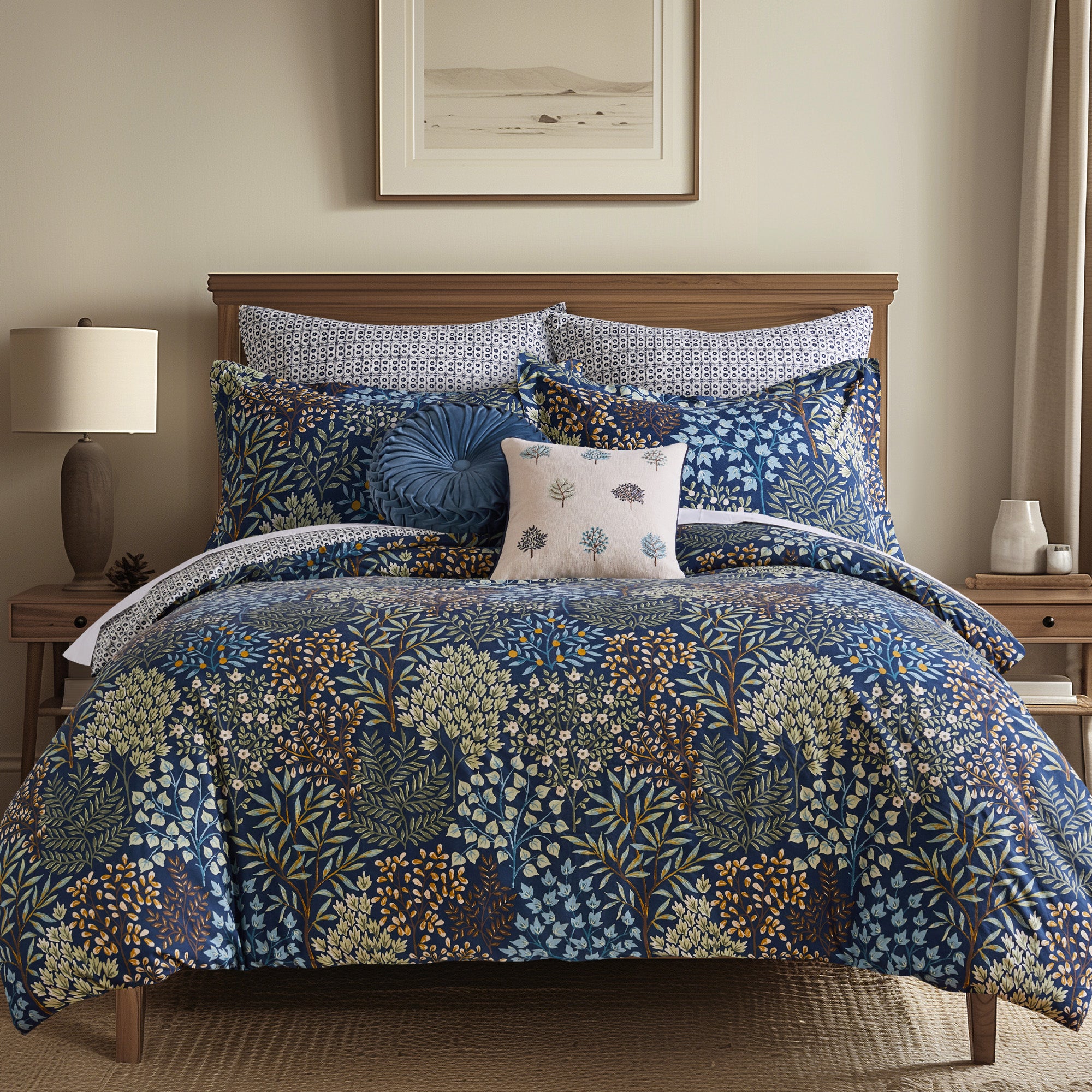 Levtex Home English Forest Embroidered Tree Pillow Decorative Pillows