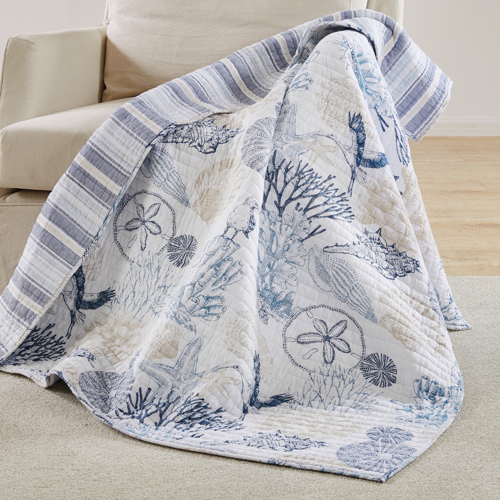 Serena Sea Quilted Throw