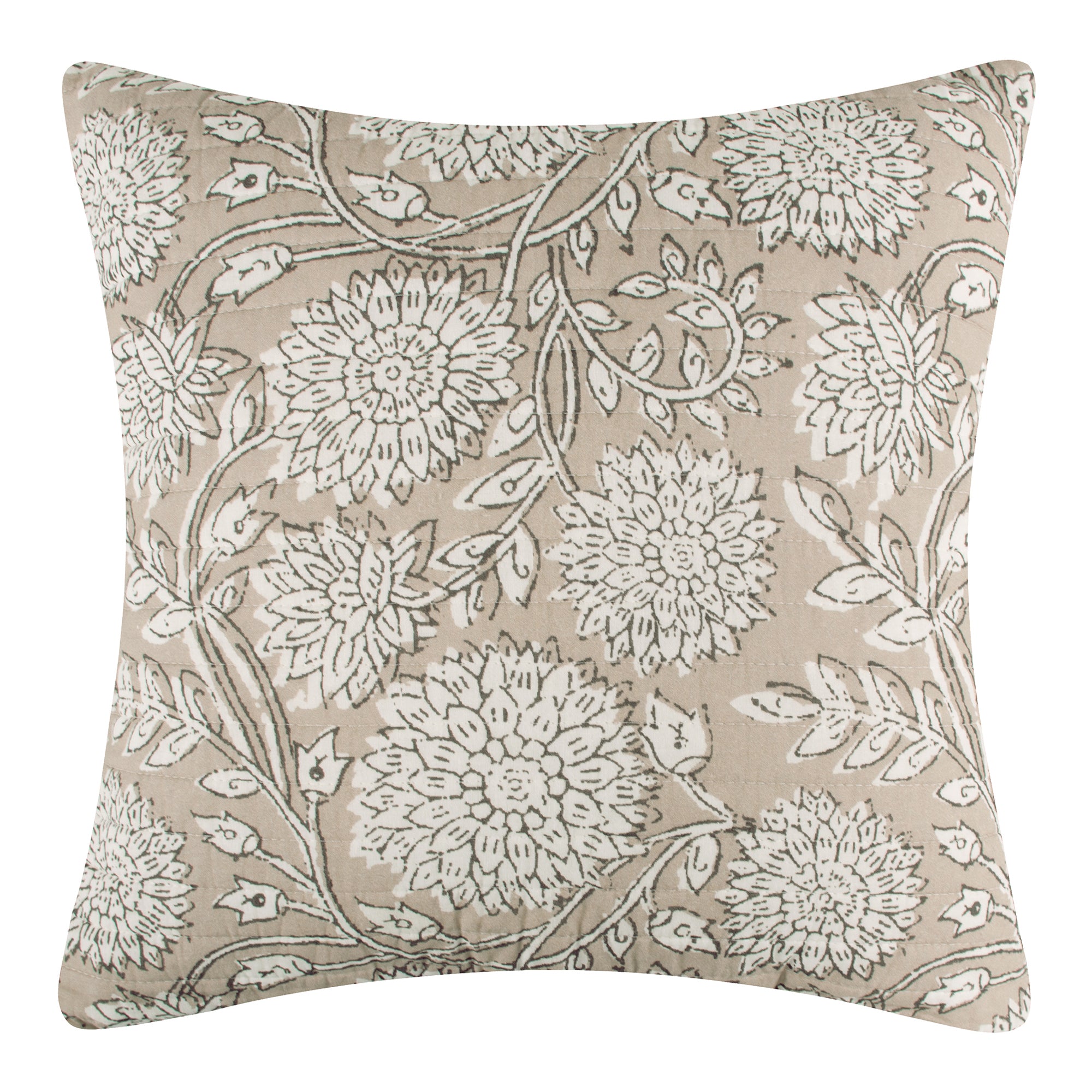 Levtex Home Adare Taupe Quilted Square Pillow Decorative Pillows