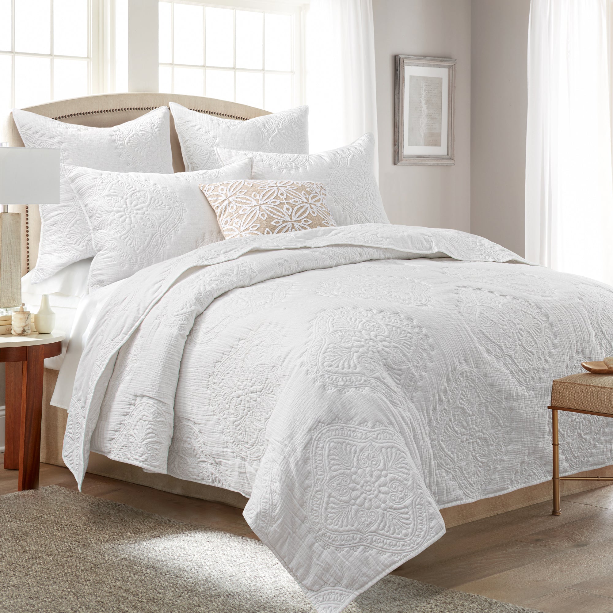Levtex Home Muslin Stitch Euro Sham Set of 2 Euro Shams