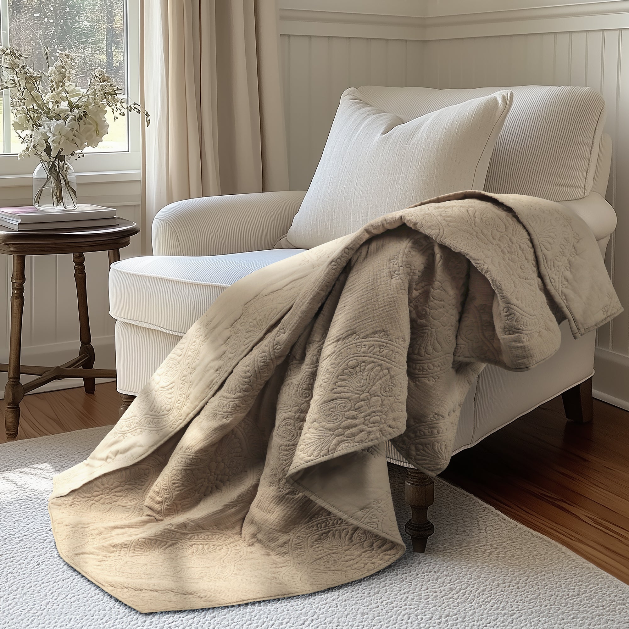 Levtex Home Muslin Stitch Quilted Throw Throws