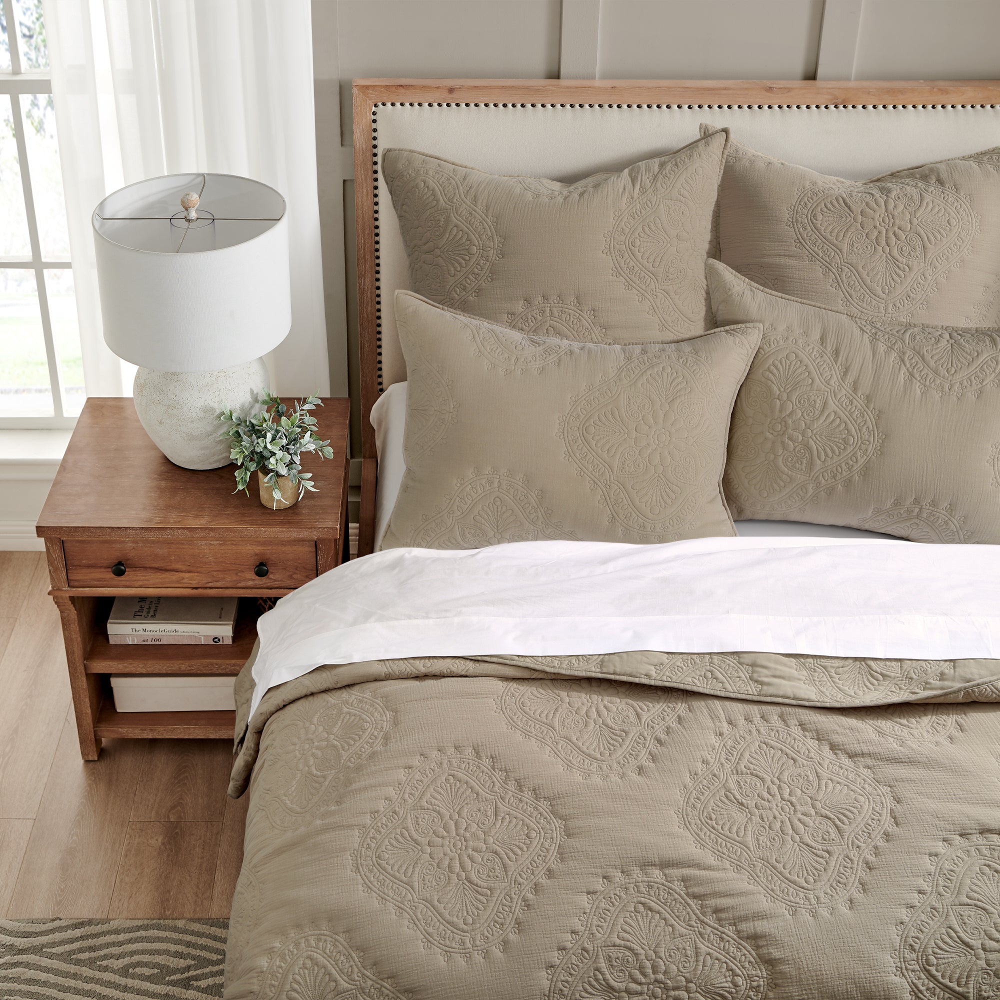 Levtex Home Muslin Stitch Euro Sham Set of 2 Euro Shams